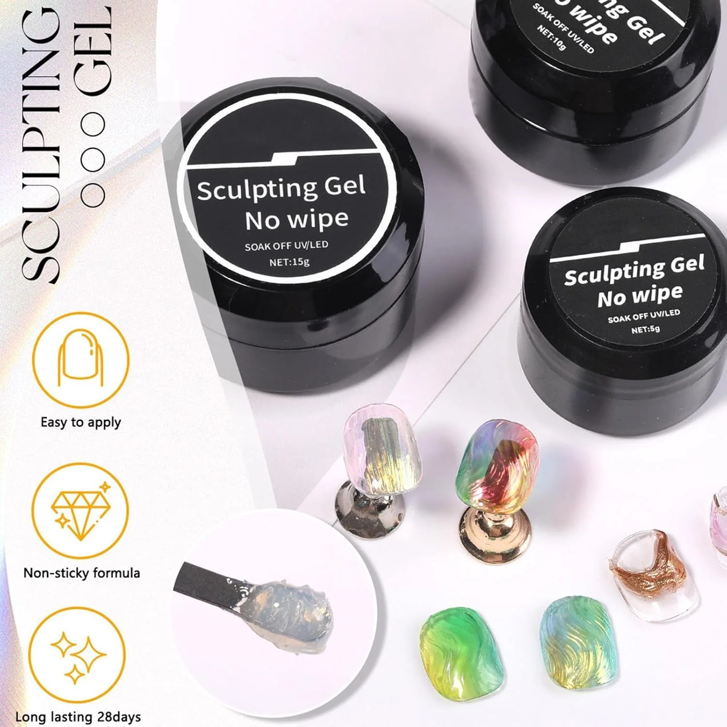 چسب طراحی ناخن | لاک ژل بدون نیاز به تمیز کردن برای طراحی ناخن | چسب مدلینگ غیر روان برای مبتدیان، متخصصان سالن، هنرمندان، علاقه مندان، آرایشگران، مادران و همسران چسب طراحی ناخن | لاک ژل بدون نیاز به تمیز کردن برای طراحی ناخن | چسب مدلینگ غیر روان برای مبتدیان، متخصصان سالن، هنرمندان، علاقه مندان، آرایشگران، مادران و همسران