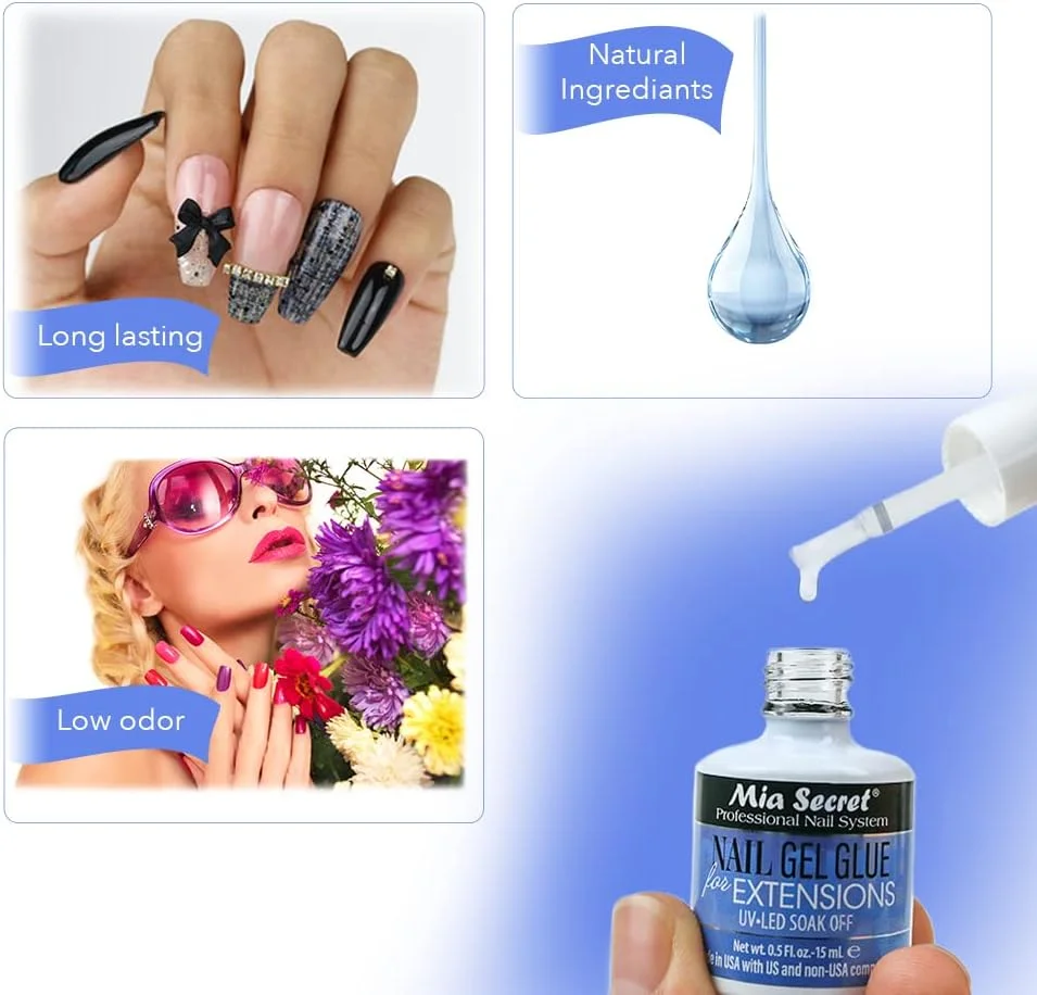 چسب ژل ناخن میا سکرت 15 میل مناسب برای کاشت ناخن، خشک شدن با UV-LED و قابلیت ریمو چسب ژل ناخن میا سکرت 15 میل مناسب برای کاشت ناخن، خشک شدن با UV-LED و قابلیت ریمو