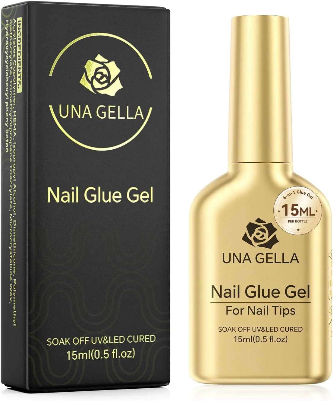 چسب ناخن ژلی 6 در 1 UNA GELLA برای کاشت ناخن های اکریلیک شفاف، چسب UV ناخن 15 میلی لیتری با ماندگاری طولانی و برس فوق العاده قوی برای لایه پایه، ناخن های مصنوعی شفاف و تیپ های ژل نرم، نیاز به خشک شدن با لامپ چسب ناخن ژلی 6 در 1 UNA GELLA برای کاشت ناخن های اکریلیک شفاف، چسب UV ناخن 15 میلی لیتری با ماندگاری طولانی و برس فوق العاده قوی برای لایه پایه، ناخن های مصنوعی شفاف و تیپ های ژل نرم، نیاز به خشک شدن با لامپ