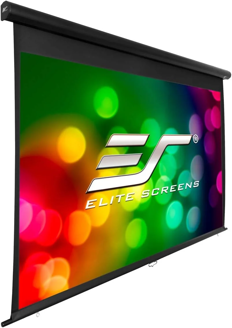 پرده نمایش دستی فضای باز الیت اسکرینز سری Yard Master Manual، 100 اینچ مورب 16:9، پرده پروژکتور دستی کشویی با قفل خودکار، OMS100HM