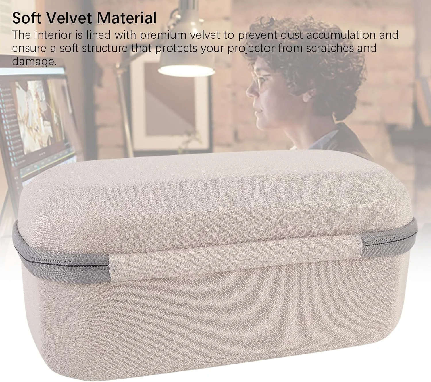 کیف حمل پروژکتور سخت Luqeeg، جنس EVA ضد ضربه و ضد باران با روکش مخملی، کیف نگهداری مسافرتی برای پروژکتور Nebula Capsule 3 1080P، ایده آل برای سفر و ماجراجویی در فضای باز