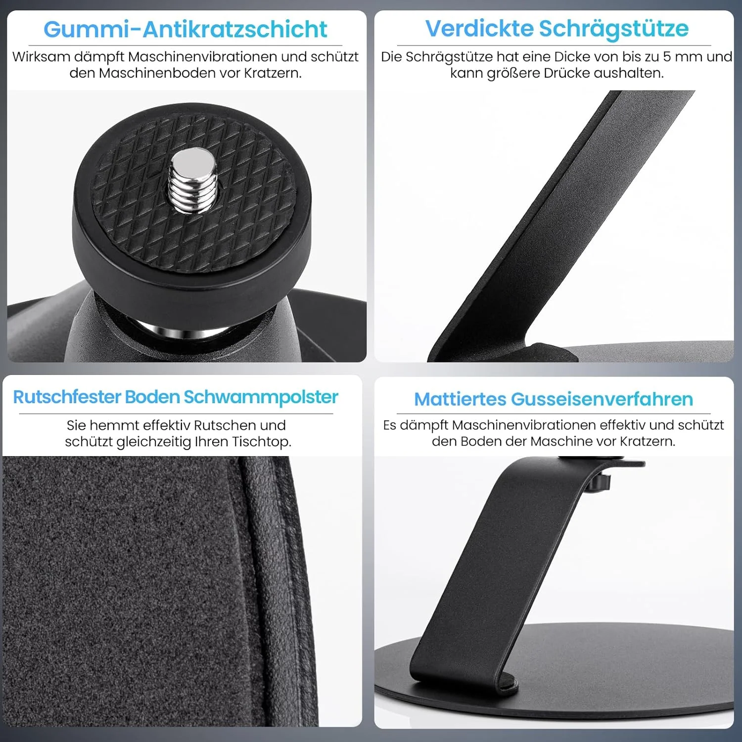 پایه رومیزی پروژکتور OJTOJT، نگهدارنده پروژکتور رومیزی با رابط پیچ 1/4 اینچی، پایه پروژکتور با چرخش 360 درجه برای سینمای خانگی، اتاق بازی، دفتر (B)