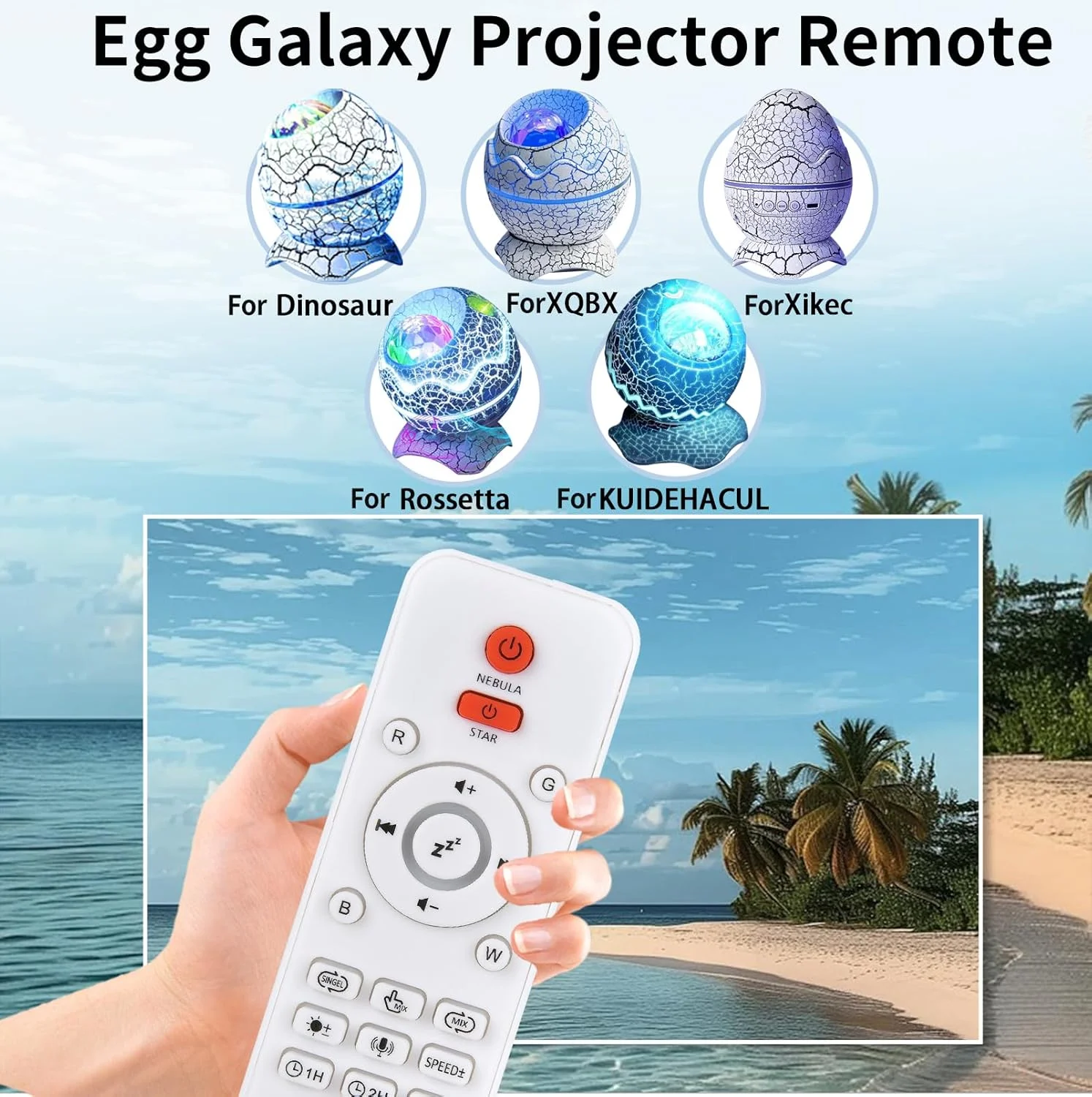 ریموت کنترل جایگزین برای پروژکتور تخم دایناسور کهکشانی، مناسب برای XQBX، Xikec، Rossetta و KUIDEHACUL، دارای عملکرد صوتی
