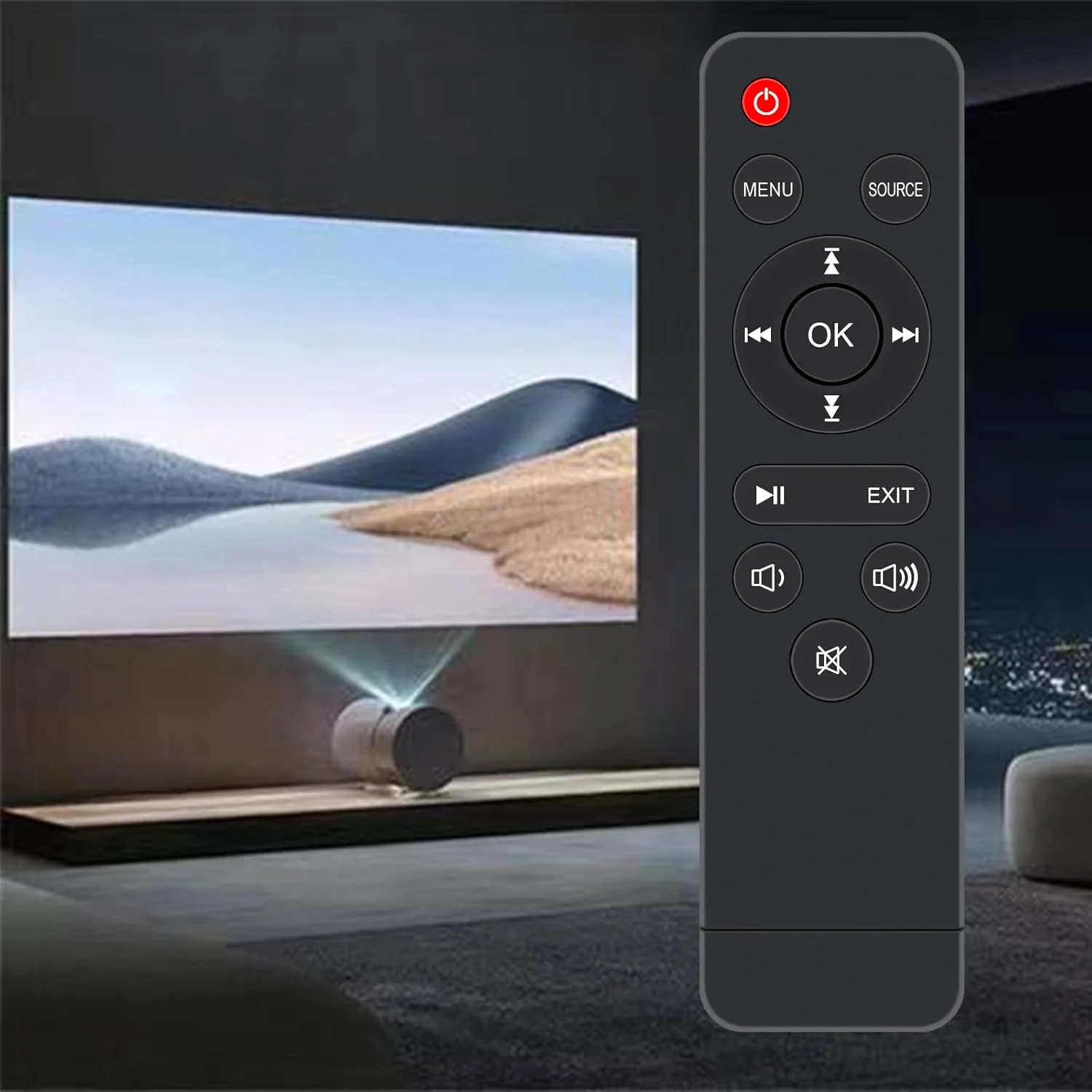 ریموت کنترل جایگزین جدید مناسب برای مینی پروژکتور ارتقا یافته AuKing 2025، پروژکتور ویدئویی Full HD 1080P سینمای خانگی