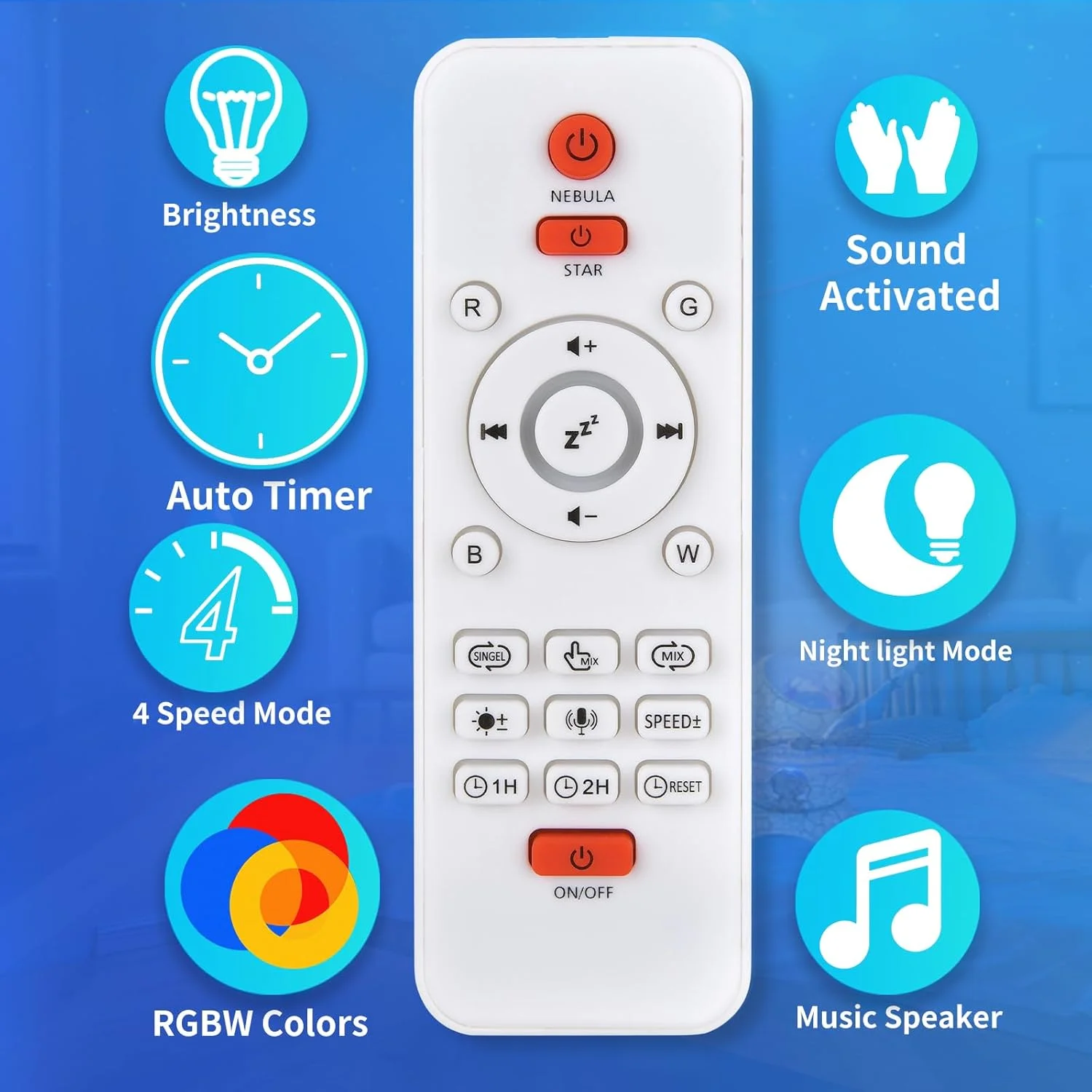 ریموت کنترل جایگزین برای پروژکتور تخم دایناسور کهکشانی، مناسب برای XQBX، Xikec، Rossetta و KUIDEHACUL، دارای عملکرد صوتی