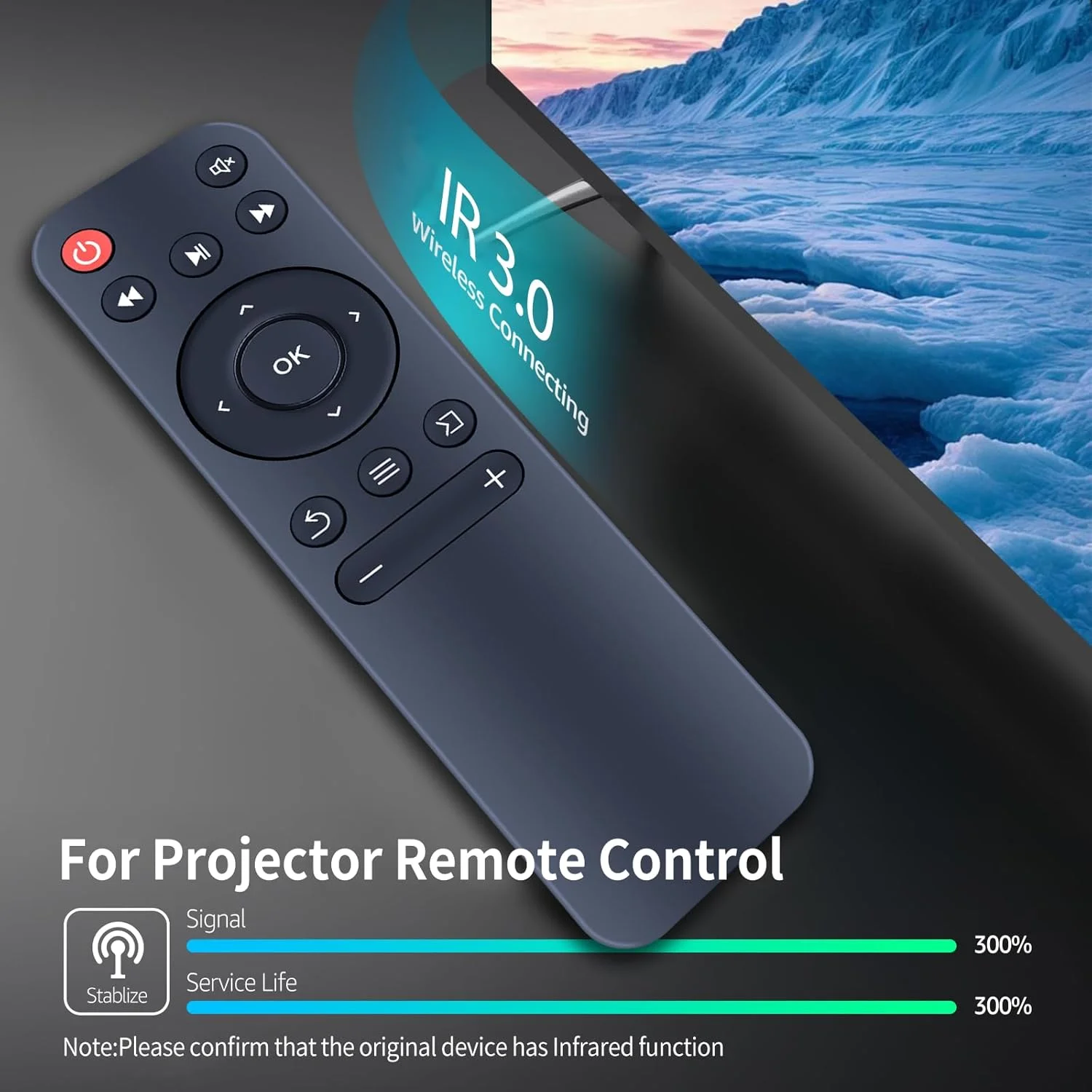 ریموت کنترل جایگزین برای پروژکتورهای مینی قابل حمل Meer YG300 YG230، ZDK ATM269D و Wielio 269D 269E