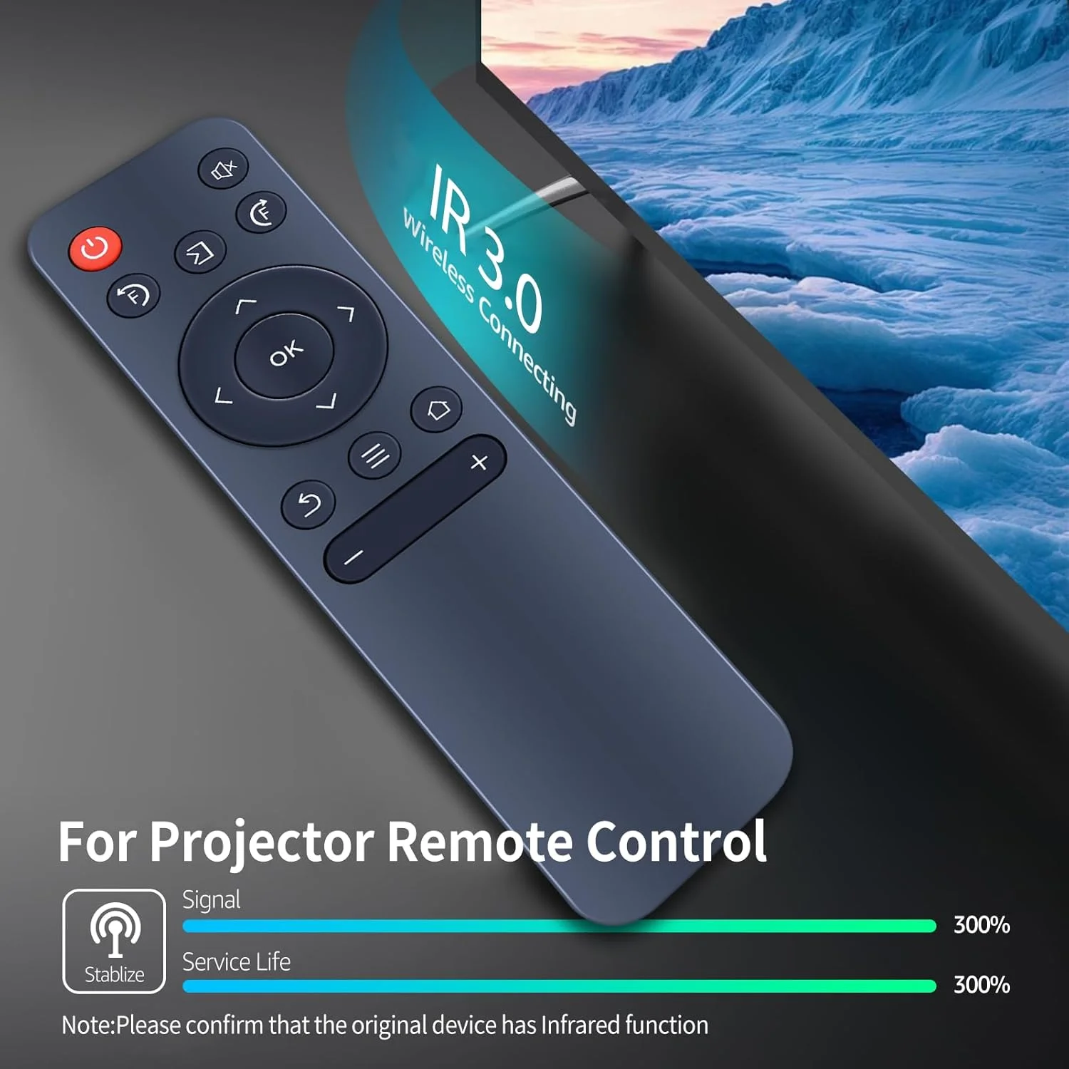 ریموت کنترل جایگزین برای مینی پروژکتور VOPLLS مدل R1، برای WiMiUS مدل P61، برای پروژکتور فیلم Meer مدل YG390 YG391، برای VANKYO Performance X3 1080P، برای Agreago A3