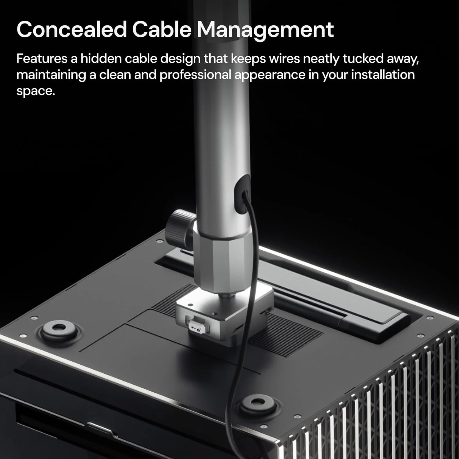 پایه سقفی پروژکتور Valerion مناسب برای سری VisionMaster و StreamMaster - آلیاژ آلومینیوم، ارتفاع قابل تنظیم از 31 تا 40.5 سانتی متر با استفاده از میله افزایش ارتفاع، با چرخش 360 درجه