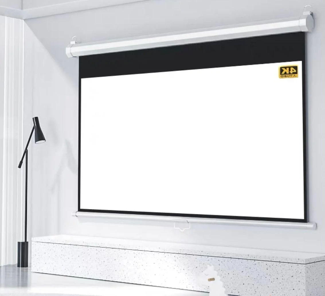 پرده نمایش پروژکتور والمن 80 اینچ 16:9 - پرده نمایش قابل حمل با قفل خودکار برای 4K 3D 1080P HD - پرده نمایش پروژکتور دستی کشویی برای سینمای خانگی، فضای باز، دفتر و تماشای فیلم