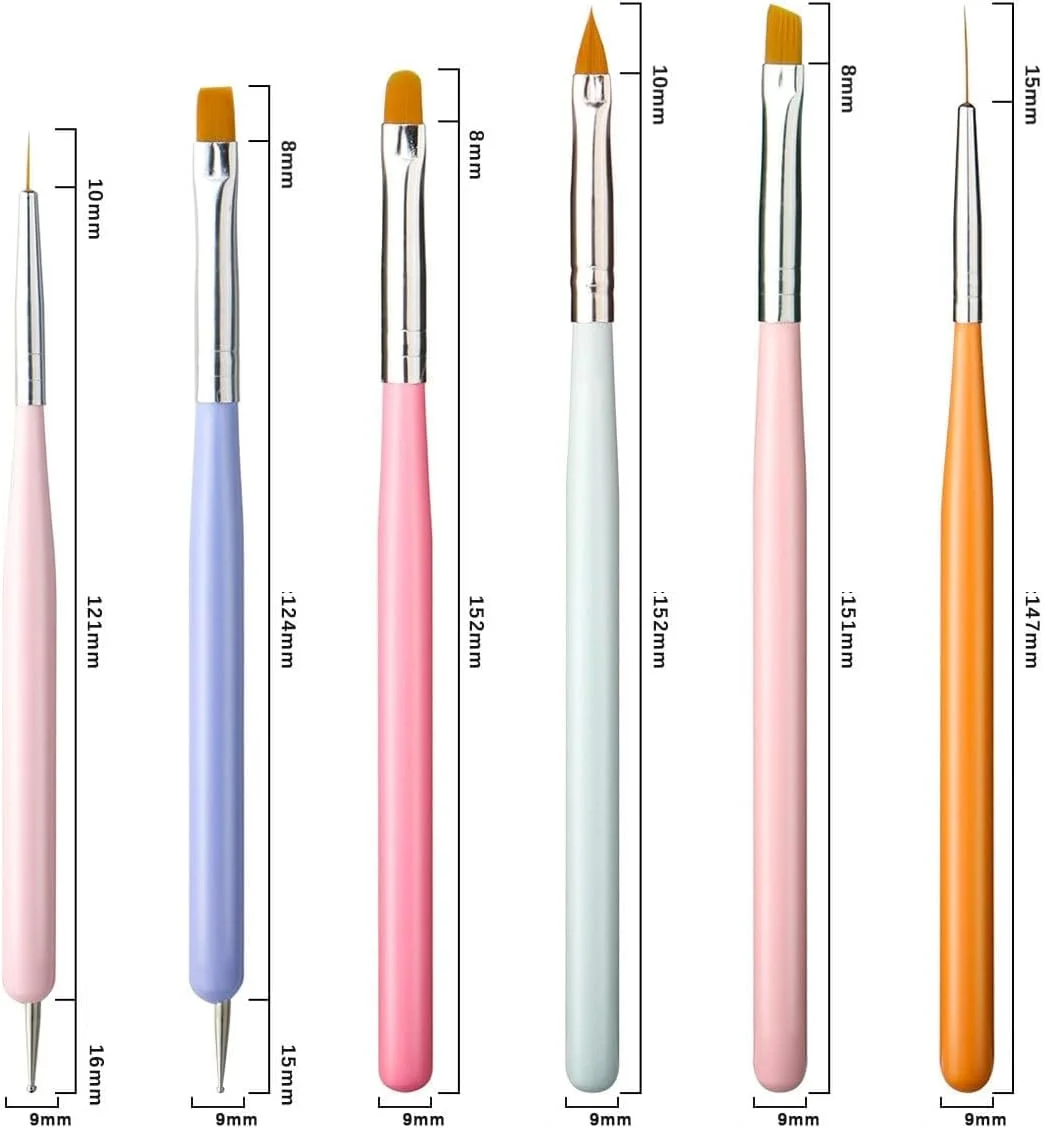 ست 6 عددی قلم مو طراحی ناخن - کیت حرفه ای طراحی ناخن با قلم مو لاک ژل، قلم مو خطی و ابزار نقطه گذاری، قلم موهای دو طرفه برای ناخن های اکریلیک، نوک فرانسوی، مانیکور DIY - هدیه ای برای مبتدیان/هنرمندان ناخن ست 6 عددی قلم مو طراحی ناخن - کیت حرفه ای طراحی ناخن با قلم مو لاک ژل، قلم مو خطی و ابزار نقطه گذاری، قلم موهای دو طرفه برای ناخن های اکریلیک، نوک فرانسوی، مانیکور DIY - هدیه ای برای مبتدیان/هنرمندان ناخن