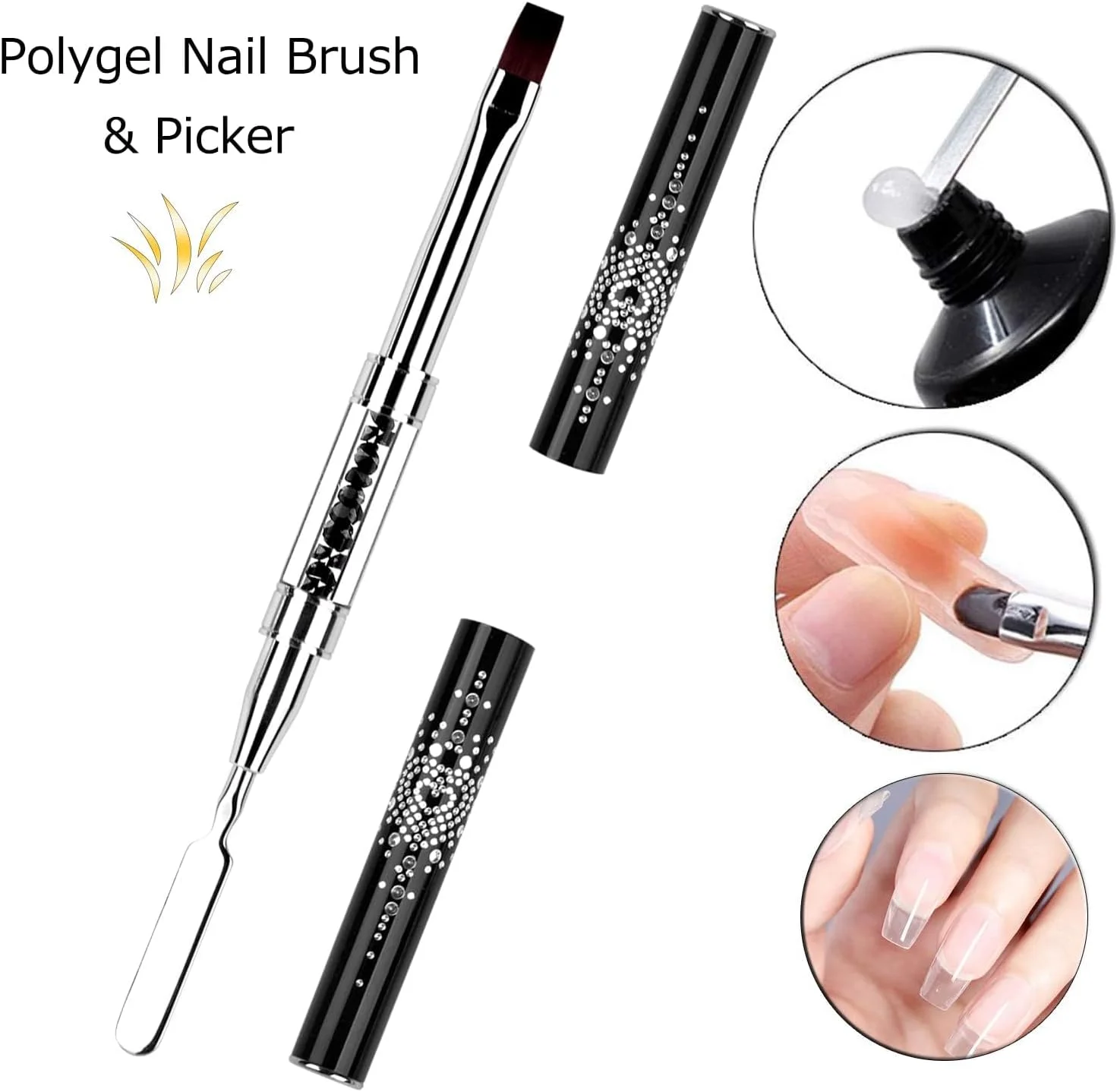 ست قلم طراحی ناخن آزونه 2 عددی، قلم طراحی ناخن دو طرفه، ست قلم ژل ناخن UV، ابزار مانیکور حرفه ای، قلم لاک ژل، قلم طراحی خط ناخن