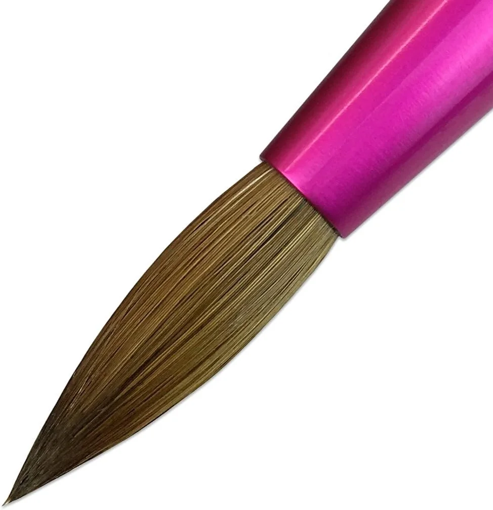 قلم موی کاشت ناخن آکرلیک موی کولینسکی پانا یو اس ای، دسته سفید-گردابی-آبی با صورتی قلم موی کاشت ناخن آکرلیک موی کولینسکی پانا یو اس ای، دسته سفید-گردابی-آبی با صورتی