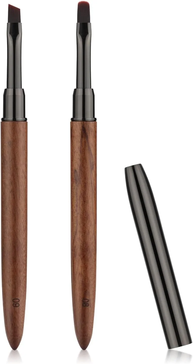 آزونه، ست 2 عددی ابزار مانیکور، برس های طراحی ناخن، برس سر گرد و سر تخت برای طراحی، تمیز کردن و لاک زدن ناخن (دسته چوب صندل) آزونه، ست 2 عددی ابزار مانیکور، برس های طراحی ناخن، برس سر گرد و سر تخت برای طراحی، تمیز کردن و لاک زدن ناخن (دسته چوب صندل)