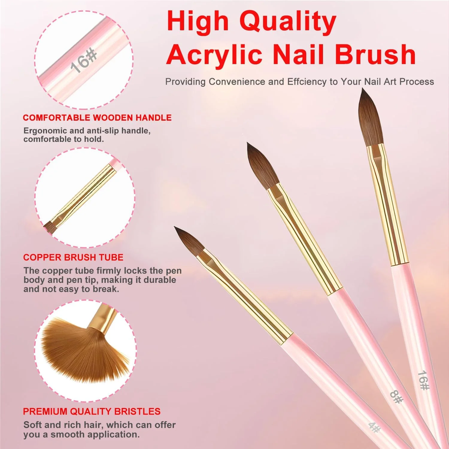 ست 3 عددی قلم موی کاشت ناخن اکریلیک، سایز 4/8/16، قلم موهای حرفه ای برای استفاده از اکریلیک، قلم موی پودر اکریلیک برای طراحی و اکستنشن ناخن و حکاکی سه بعدی، قلم موی نایلونی 3A+ برای استفاده در خانه ست 3 عددی قلم موی کاشت ناخن اکریلیک، سایز 4/8/16، قلم موهای حرفه ای برای استفاده از اکریلیک، قلم موی پودر اکریلیک برای طراحی و اکستنشن ناخن و حکاکی سه بعدی، قلم موی نایلونی 3A+ برای استفاده در خانه