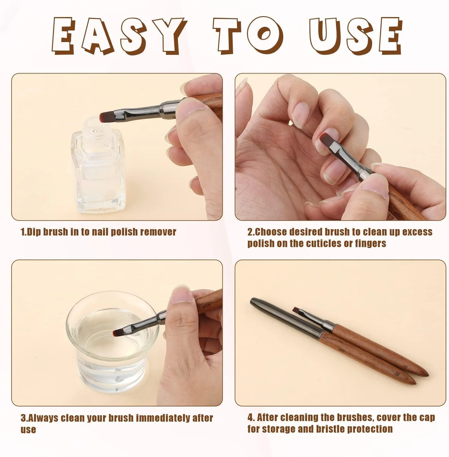 آزونه، ست 2 عددی ابزار مانیکور، برس های طراحی ناخن، برس سر گرد و سر تخت برای طراحی، تمیز کردن و لاک زدن ناخن (دسته چوب صندل) آزونه، ست 2 عددی ابزار مانیکور، برس های طراحی ناخن، برس سر گرد و سر تخت برای طراحی، تمیز کردن و لاک زدن ناخن (دسته چوب صندل)