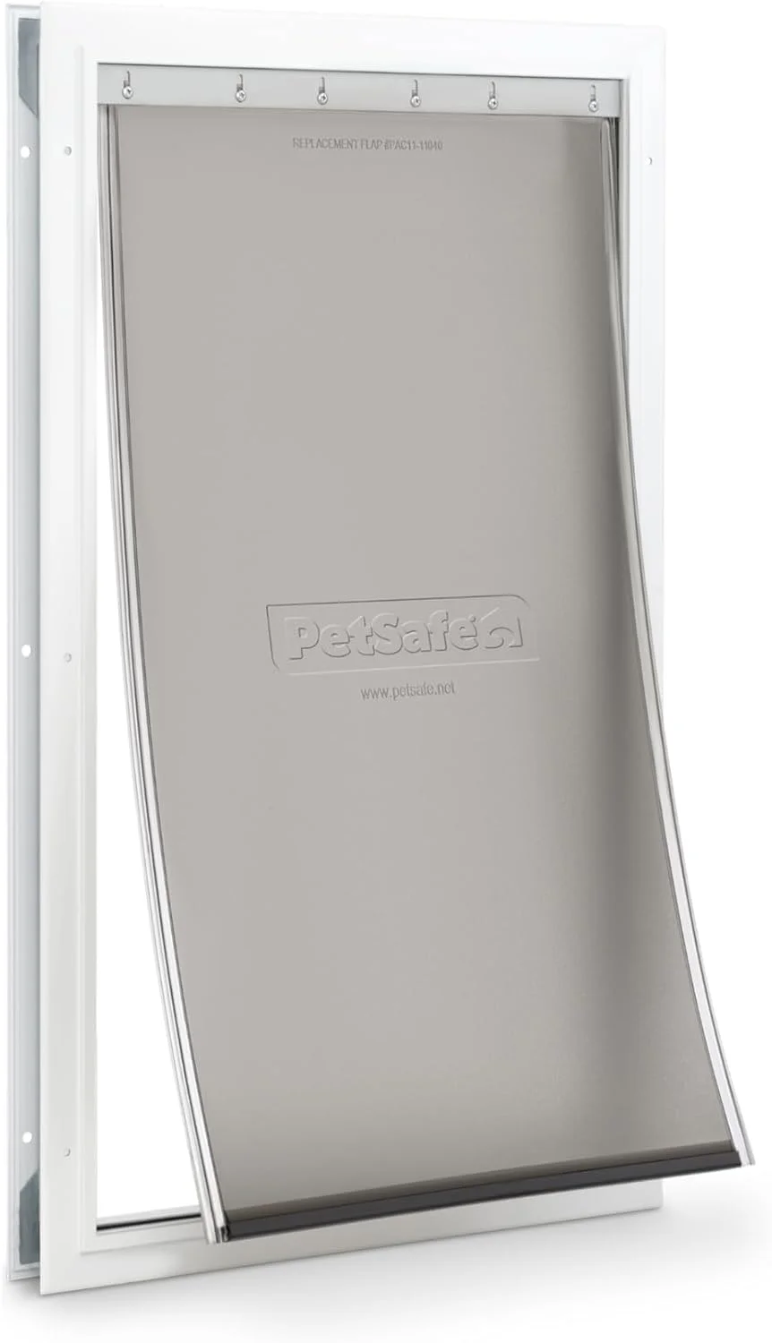 درب آلومینیومی حیوانات خانگی پت سیف Freedom، سایز خیلی بزرگ، سفید، دارای دریچه وینیل رنگی