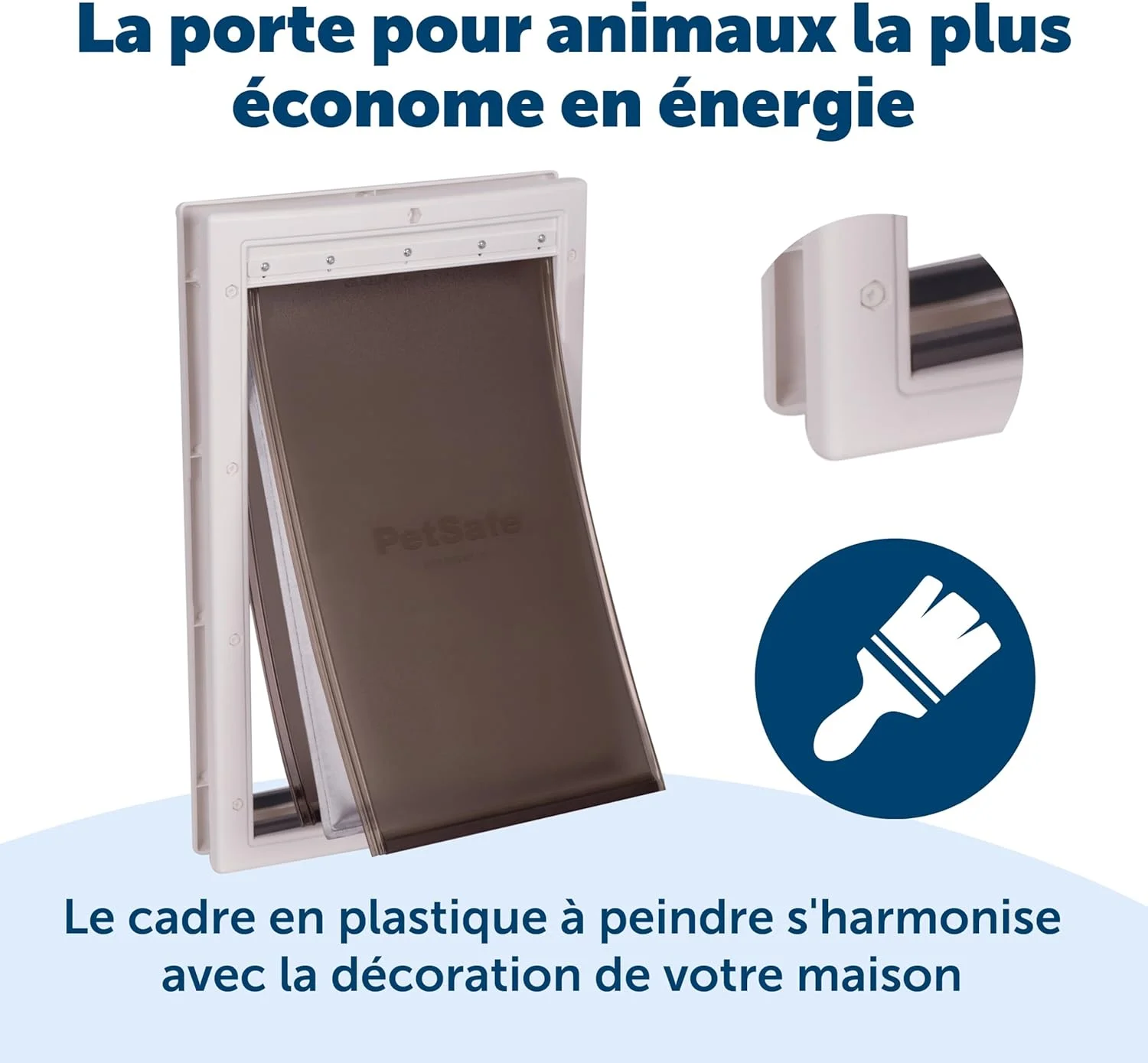 دریچه حیوانات خانگی پت سیف برای آب و هوای سخت، قاب پلاستیکی جامد، عایق با 2 گزینه بستن، کوچک