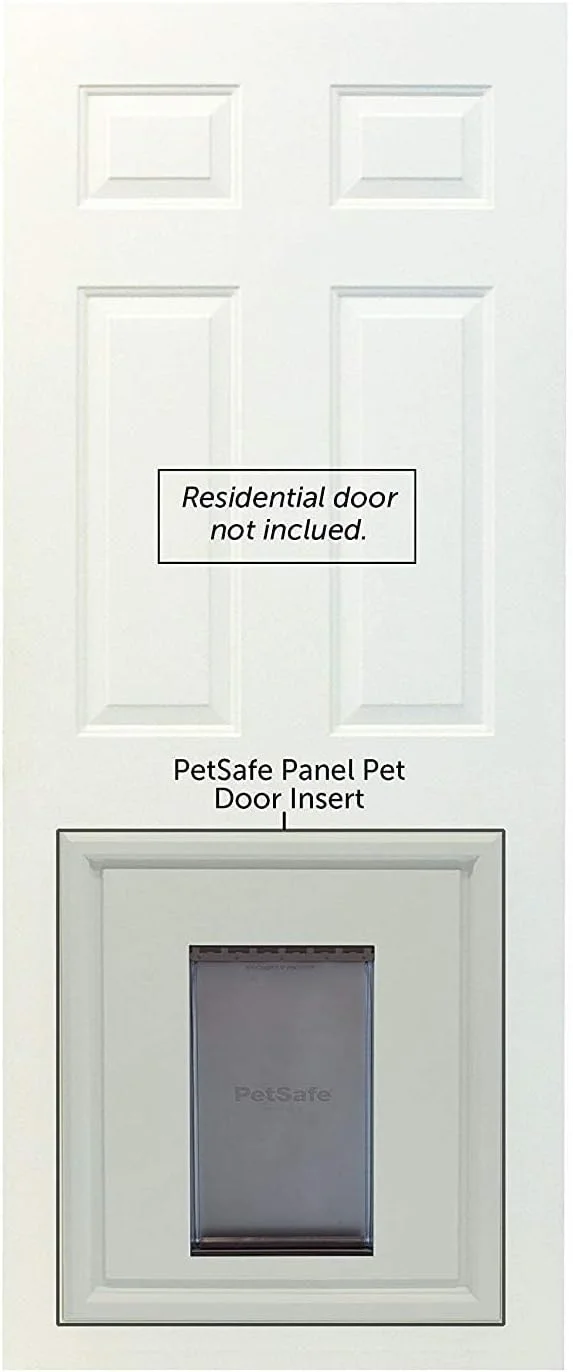 دریچه حیوانات خانگی جایگزین تک پنلی PetSafe با قاب رنگ‌آمیزی‌شدنی، طراحی شده به طور خاص برای درهای پنلی، قاب پلاستیکی بادوام، پنل بسته‌شدنی فشاری، برای سگ‌ها تا وزن ۱۰۰ کیلوگرم