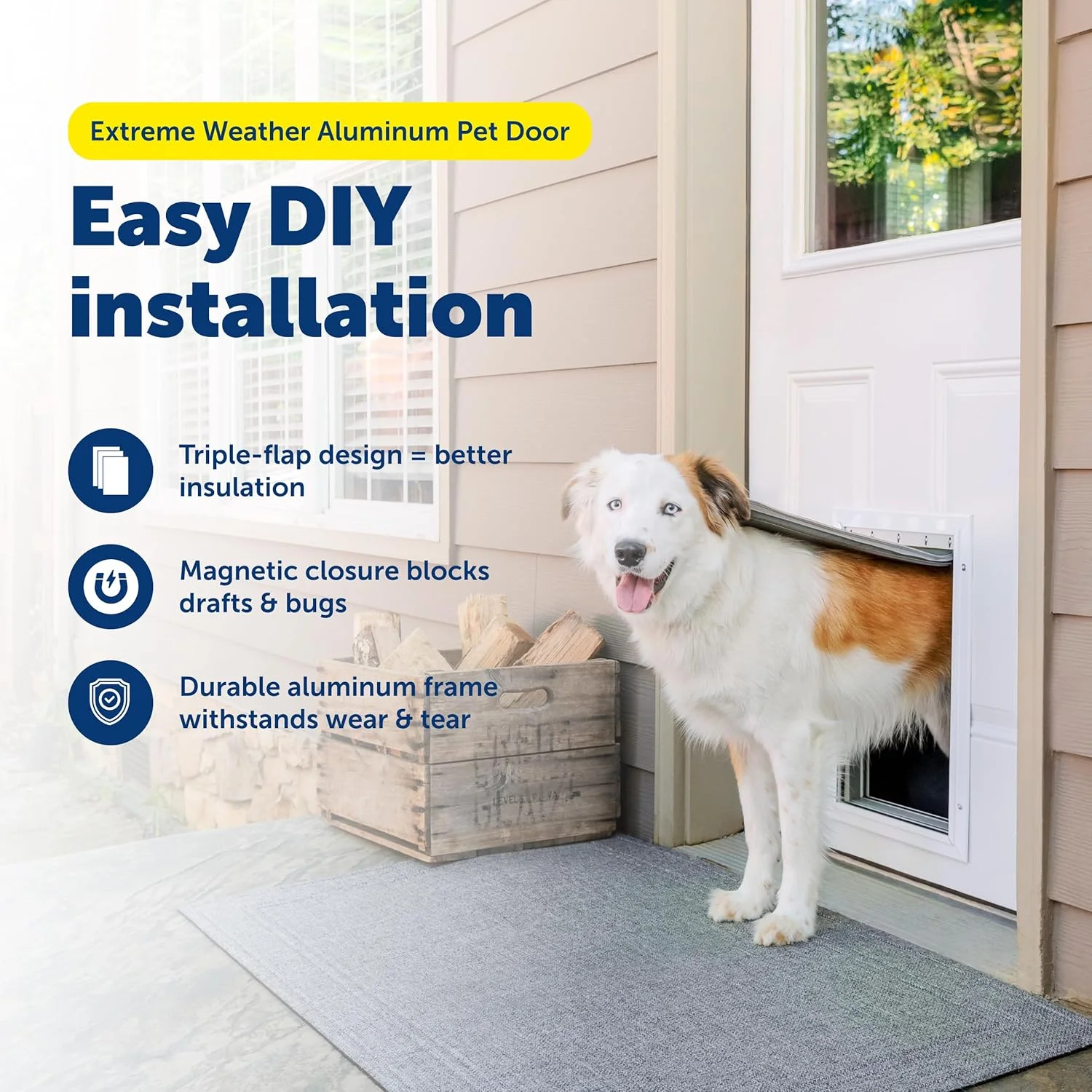 درب حیوانات خانگی مناسب آب و هوای سخت پت سیف - قاب آلومینیومی - بزرگ درب حیوانات خانگی مناسب آب و هوای سخت پت سیف - قاب آلومینیومی - بزرگ