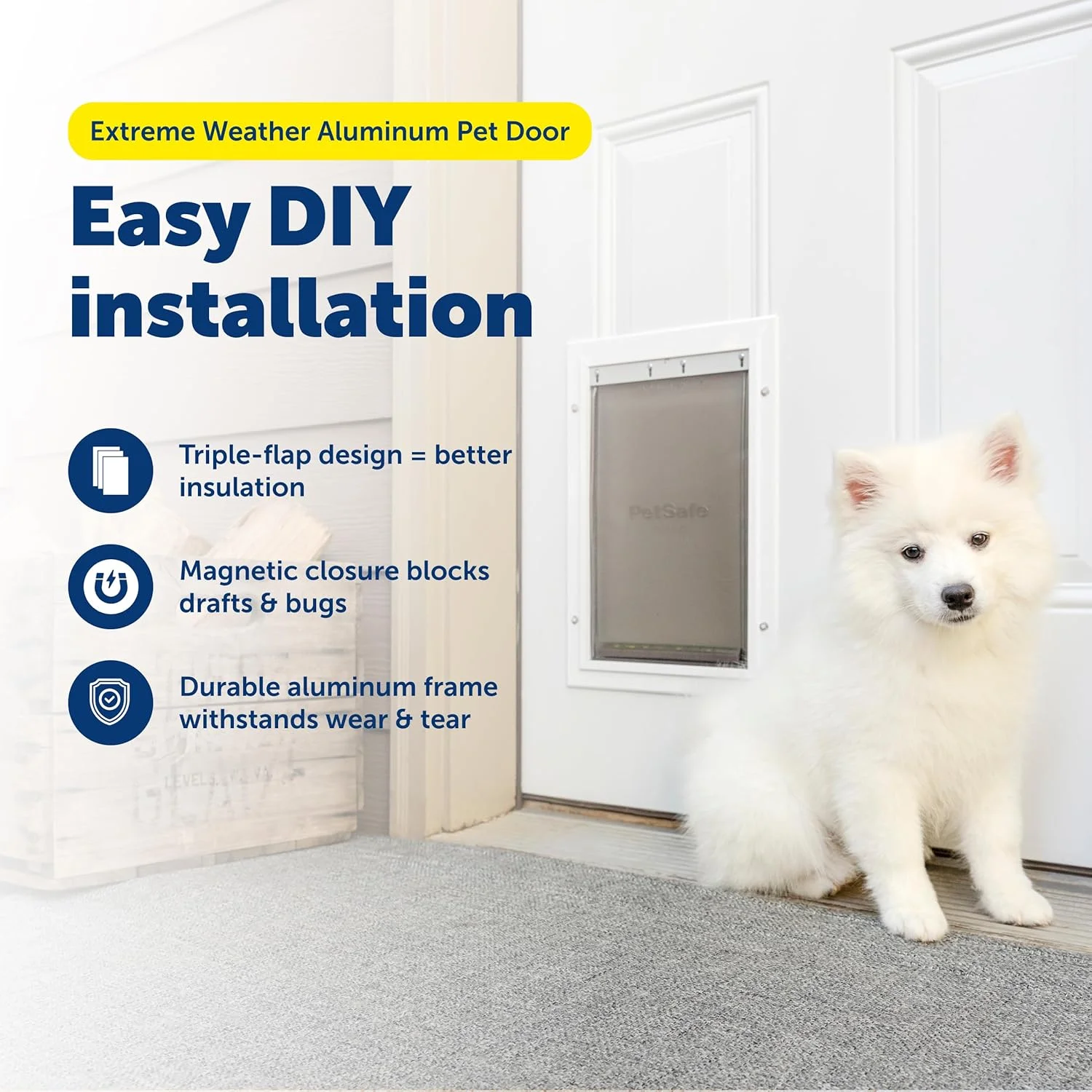 درب حیوانات خانگی پت سیف مناسب آب و هوای سخت - قاب آلومینیومی - سایز متوسط درب حیوانات خانگی پت سیف مناسب آب و هوای سخت - قاب آلومینیومی - سایز متوسط