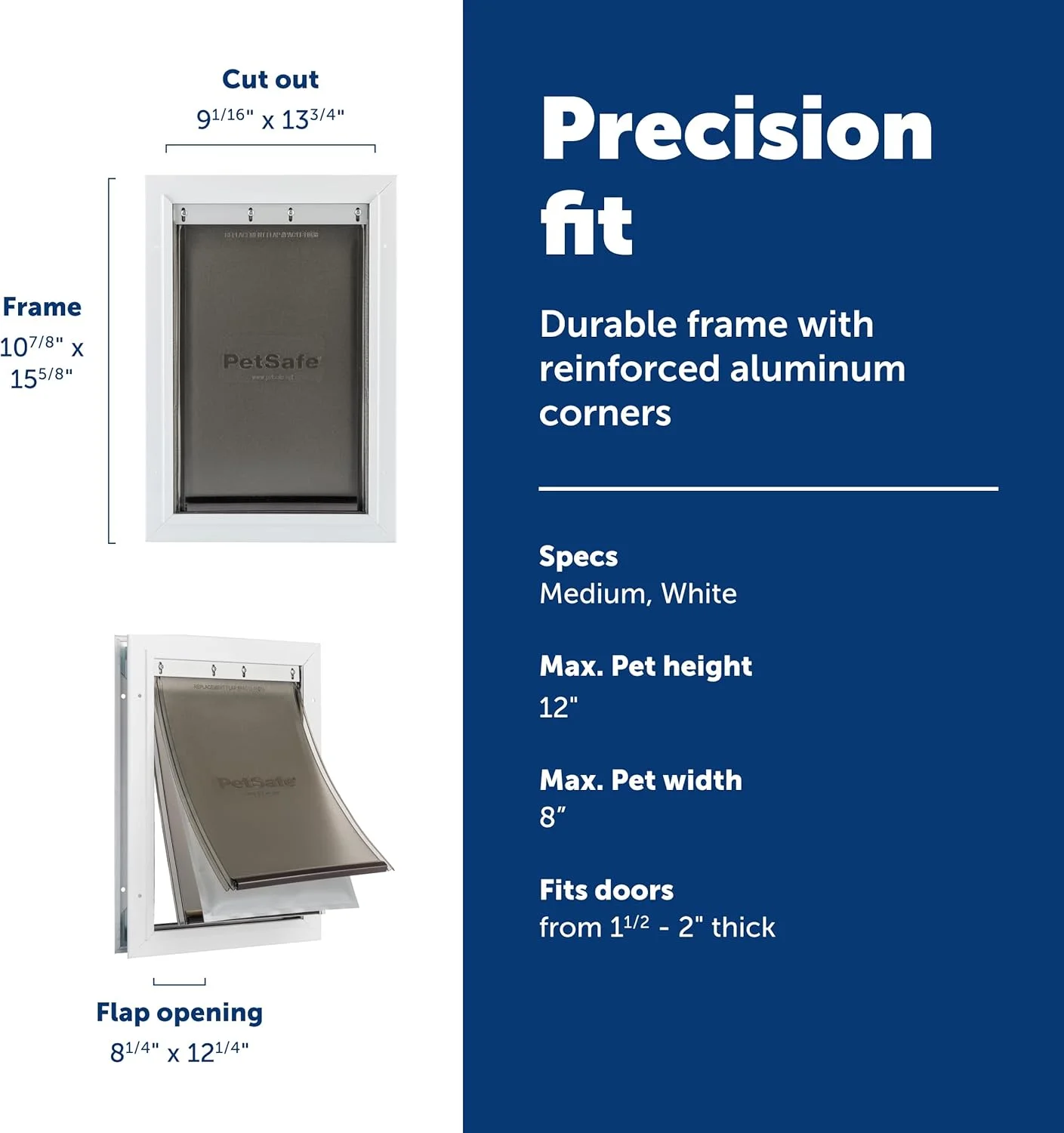 درب حیوانات خانگی پت سیف مناسب آب و هوای سخت - قاب آلومینیومی - سایز متوسط درب حیوانات خانگی پت سیف مناسب آب و هوای سخت - قاب آلومینیومی - سایز متوسط