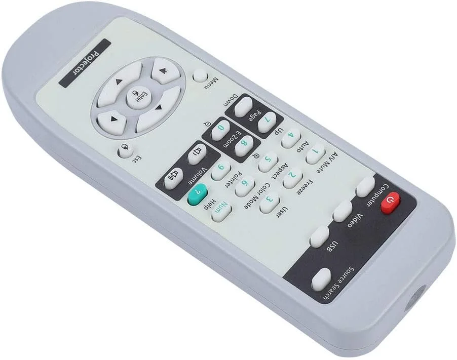 ریموت کنترل پروژکتور جایگزین یونیورسال، بادوام، سفید رنگ برای EMP-7800 EMP-7850، فاصله عملکرد بیش از 8 متر، جنس ABS مناسب برای سینمای خانگی