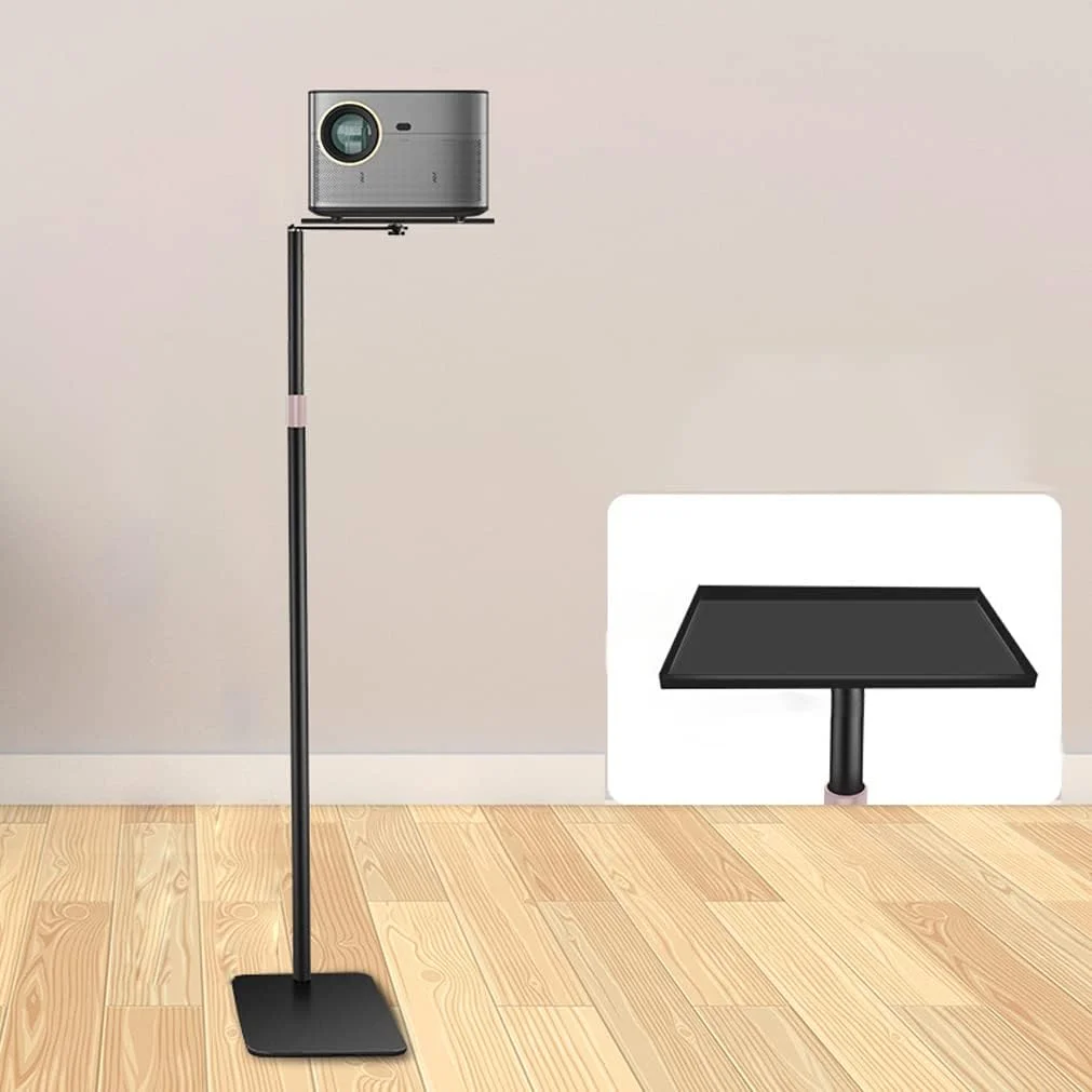 پایه رومیزی پروژکتور یونیورسال ZYTSHOP، پایه پروژکتور با گیمبال امپریال 1/4، سینی، ارتفاع قابل تنظیم 80-130 سانتی متر، زاویه قابل تنظیم 360 درجه برای اکثر پروژکتورها