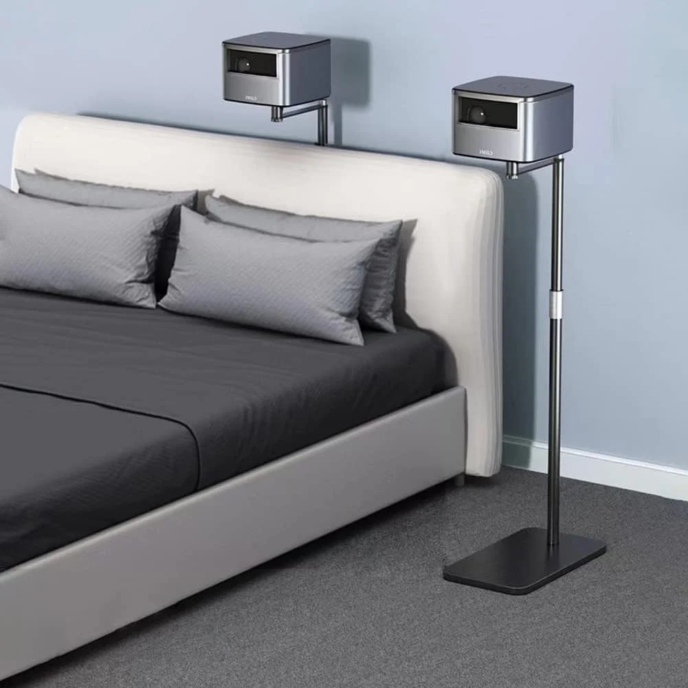 پایه رومیزی پروژکتور یونیورسال ZYTSHOP، پایه پروژکتور با گیمبال امپریال 1/4، سینی، ارتفاع قابل تنظیم 80-130 سانتی متر، زاویه قابل تنظیم 360 درجه برای اکثر پروژکتورها