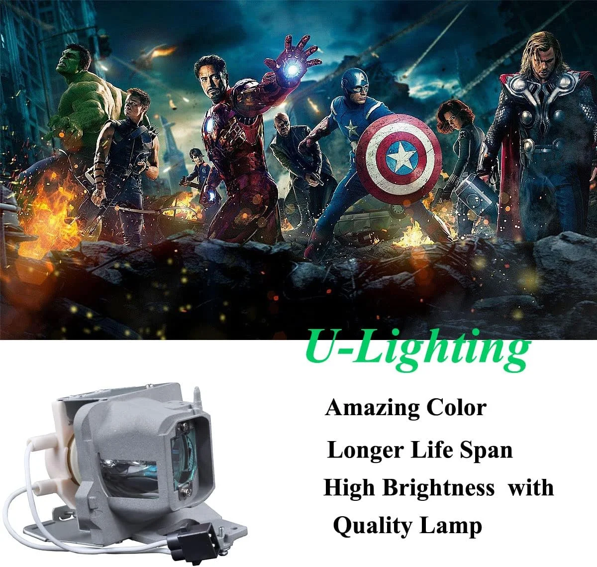 لامپ پروژکتور با کیفیت U-Lighting مدل BL-FP240E / SP.78V01GC01 همراه با محفظه برای پروژکتورهای OPTOMA UHD60 UHD65 UHD52ALV9 UHD50 UHD50X UHD51/A