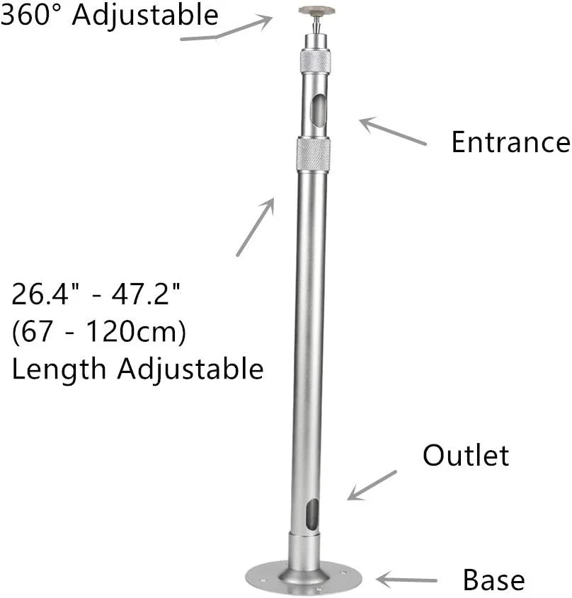 پایه سقفی پروژکتور یونیورسال آیواسمارت B120 با قابلیت تنظیم ارتفاع 67 تا 120 سانتی متر، تحمل وزن تا 20 کیلوگرم (نقره ای)