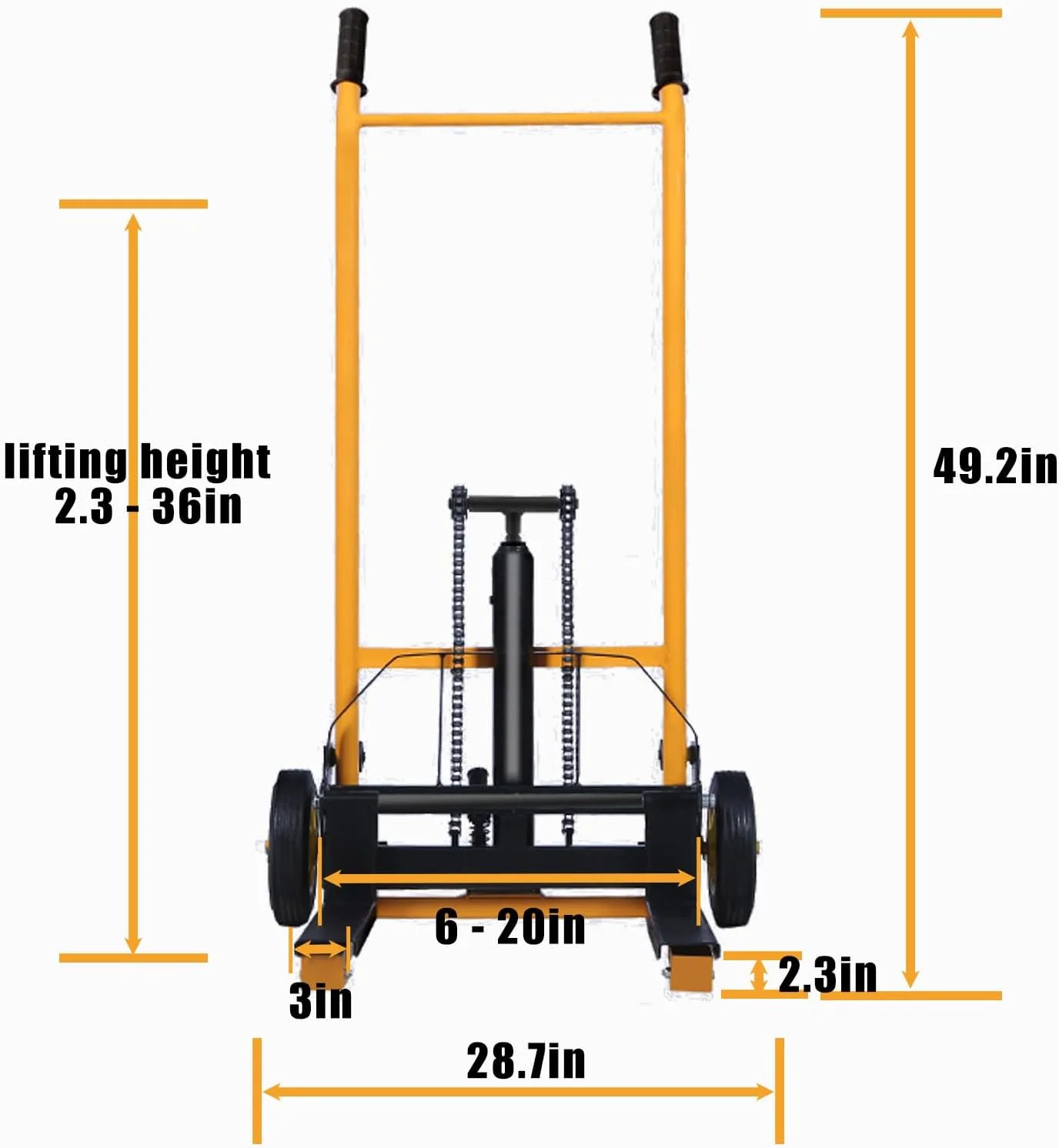 استاکر مواد دستی، بالابر دستی با پایه های ثابت و شاخک های قابل تنظیم، بالابر هیدرولیک برای کارخانه، ظرفیت 200 کیلوگرم، محدوده ارتفاع بالابر 5.8-91 سانتی متر (پدال پایی) استاکر مواد دستی، بالابر دستی با پایه های ثابت و شاخک های قابل تنظیم، بالابر هیدرولیک برای کارخانه، ظرفیت 200 کیلوگرم، محدوده ارتفاع بالابر 5.8-91 سانتی متر (پدال پایی)