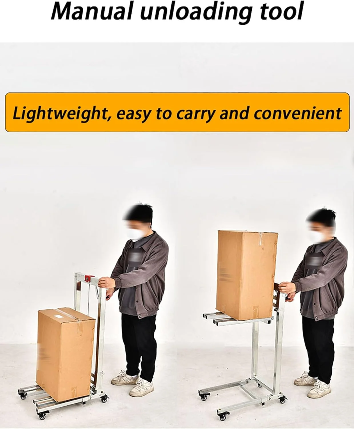 بالابر دستی مواد، لیفتراک دستی فولادی گالوانیزه برای گاراژ خانگی/انبارها/سوپرمارکت ها، کامیون بالابر هندلی تاشو سنگین با ظرفیت 60 کیلوگرم