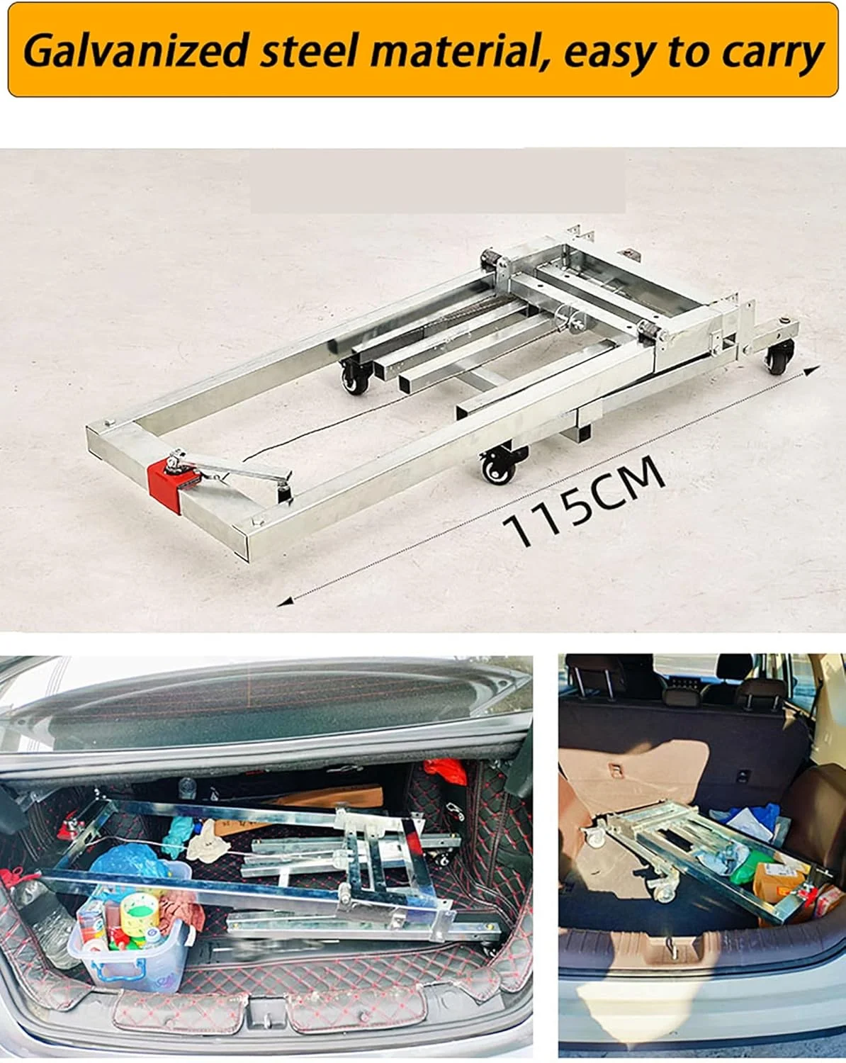 بالابر دستی مواد، لیفتراک دستی فولادی گالوانیزه برای گاراژ خانگی/انبارها/سوپرمارکت ها، کامیون بالابر هندلی تاشو سنگین با ظرفیت 60 کیلوگرم