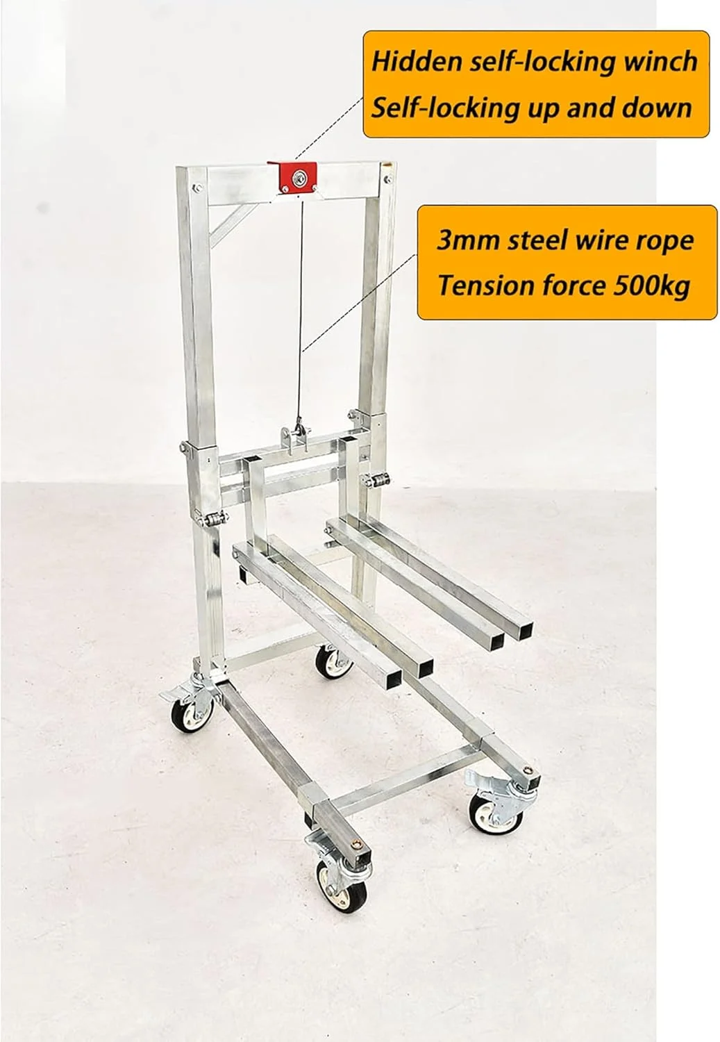 بالابر دستی مواد، لیفتراک دستی فولادی گالوانیزه برای گاراژ خانگی/انبارها/سوپرمارکت ها، کامیون بالابر هندلی تاشو سنگین با ظرفیت 60 کیلوگرم