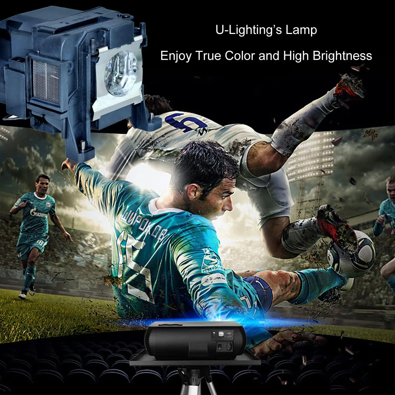 لامپ جایگزین پروژکتور U-Lighting V13H010L89 برای EPSON ELPLP89 EH-TW9400 EH-TW7300 EH-TW7400 EH-TW8300 EH-TW8400 EH-TW9300 EH-TW9300W EH-TW9400W H715C Home Cinema 4010, Pro Cinema 4040 به همراه محفظه