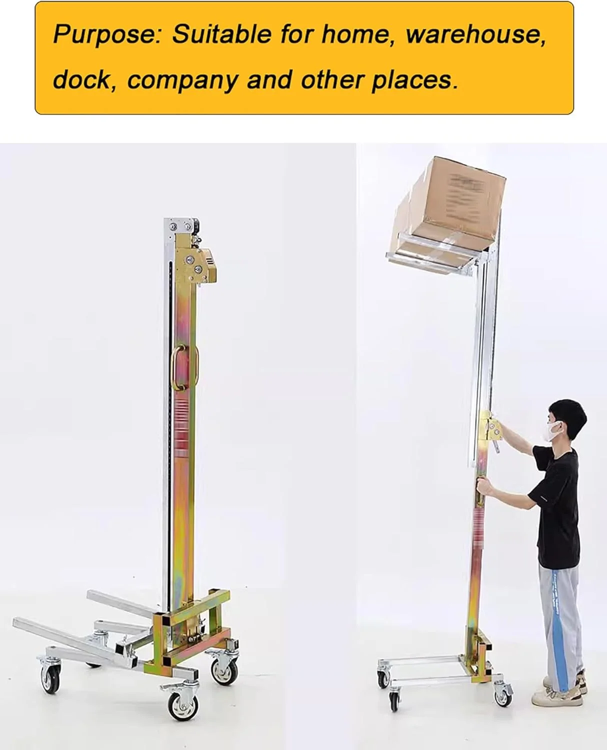 استاکر دستی - لیفتراک گالوانیزه فولادی برای گاراژ و انبار، ظرفیت 80 کیلوگرم، کامیون بالابر دستی سنگین