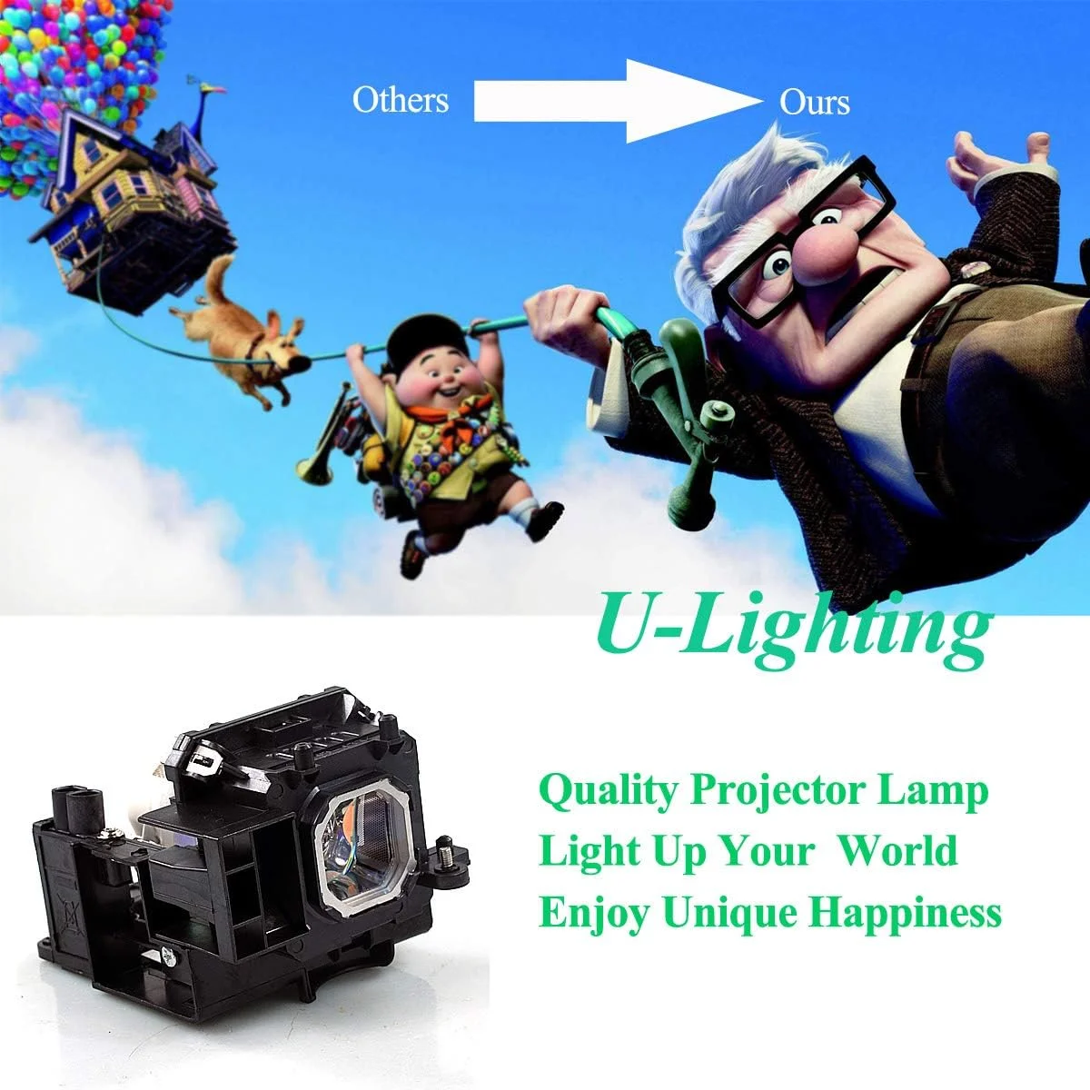 لامپ پروژکتور جایگزین U-Lighting NP15LP / 60003121 به همراه محفظه برای NEC M230X M260W M260X M260XS M271W M271X M300X M300XG M311X