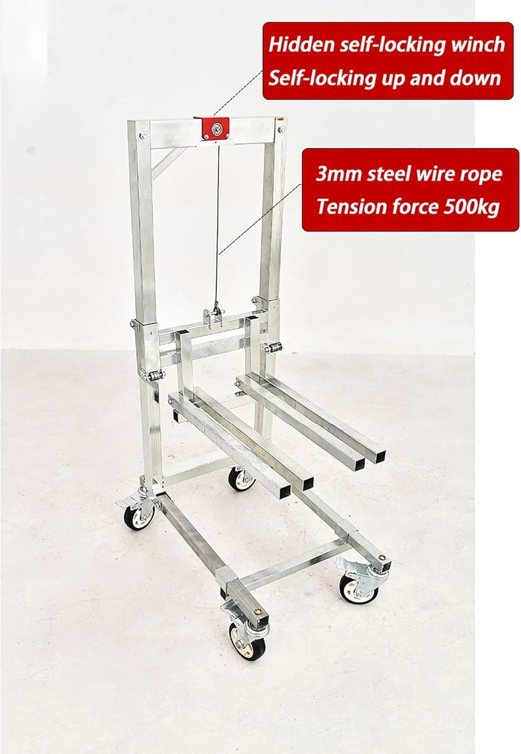 استاکر دستی تاشو - لیفتراک گالوانیزه فولادی برای گاراژ و انبار، ظرفیت 60 کیلوگرم، کامیون بالابر دستی سنگین