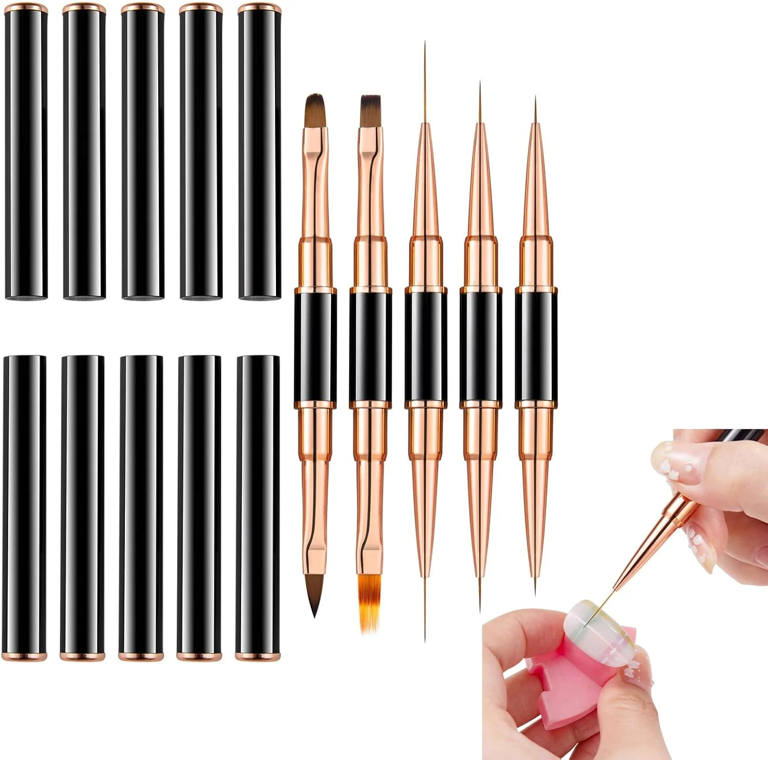 مجموعه 5 عددی قلم مو طراحی ناخن فروشگاه Big Bargain، مجموعه قلم مو طراحی ناخن اکریلیک دو طرفه، مجموعه قلم مو طراحی ناخن - حرفه ای، قلم های طراحی نقطه ای ناخن برای طراحی هنری ناخن DIY (رزگلد) مجموعه 5 عددی قلم مو طراحی ناخن فروشگاه Big Bargain، مجموعه قلم مو طراحی ناخن اکریلیک دو طرفه، مجموعه قلم مو طراحی ناخن - حرفه ای، قلم های طراحی نقطه ای ناخن برای طراحی هنری ناخن DIY (رزگلد)