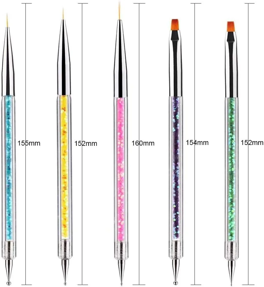 ست 5 عددی قلم طراحی ناخن BetterJonny، قلم موی ناخن، قلم موی لاک طراحی ناخن، ست ابزار نقطه کوبی دو طرفه، ابزار طراحی ناخن اکریلیک ژل UV برای طراحی و نقاشی DIY ست 5 عددی قلم طراحی ناخن BetterJonny، قلم موی ناخن، قلم موی لاک طراحی ناخن، ست ابزار نقطه کوبی دو طرفه، ابزار طراحی ناخن اکریلیک ژل UV برای طراحی و نقاشی DIY