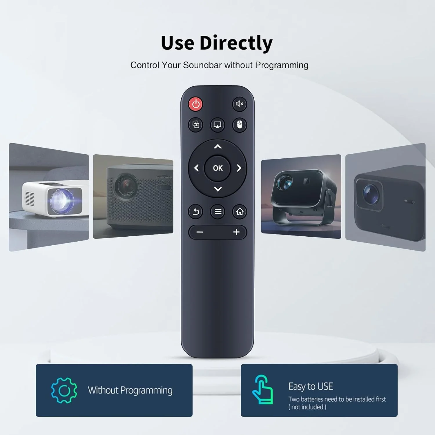 ریموت کنترل جایگزین جدید TRUCKON برای پروژکتورهای مینی هوشمند نسخه جهانی HY300 HY320 HY300Pro، برای Gaimoo GM200، LQWELL HY300، Magcubic 300b HY300 Pro، Xgody HY300Pro/Gimbal 3/Gimbal 5