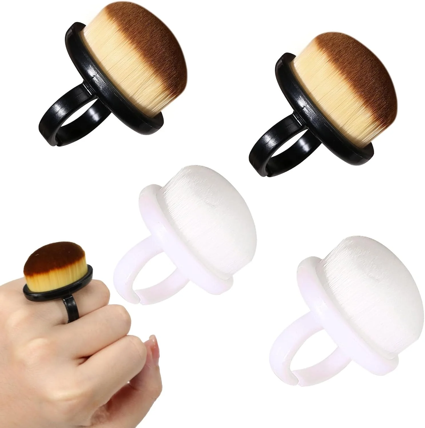 BQSAZHYJ بسته 4 عددی برس انگشتی تمیز کننده گرد و غبار ناخن، برس های نرم برای تمیز کردن ناخن های دست و پا، برس کوچک اسکراب ناخن قابل حمل، ابزار برس گردگیر ناخن برای مانیکور و پدیکور (سیاه و سفید) BQSAZHYJ بسته 4 عددی برس انگشتی تمیز کننده گرد و غبار ناخن، برس های نرم برای تمیز کردن ناخن های دست و پا، برس کوچک اسکراب ناخن قابل حمل، ابزار برس گردگیر ناخن برای مانیکور و پدیکور (سیاه و سفید)