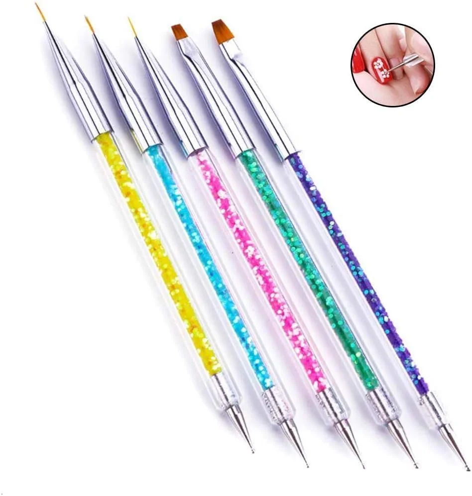 ست 5 عددی قلم طراحی ناخن BetterJonny، قلم موی ناخن، قلم موی لاک طراحی ناخن، ست ابزار نقطه کوبی دو طرفه، ابزار طراحی ناخن اکریلیک ژل UV برای طراحی و نقاشی DIY ست 5 عددی قلم طراحی ناخن BetterJonny، قلم موی ناخن، قلم موی لاک طراحی ناخن، ست ابزار نقطه کوبی دو طرفه، ابزار طراحی ناخن اکریلیک ژل UV برای طراحی و نقاشی DIY