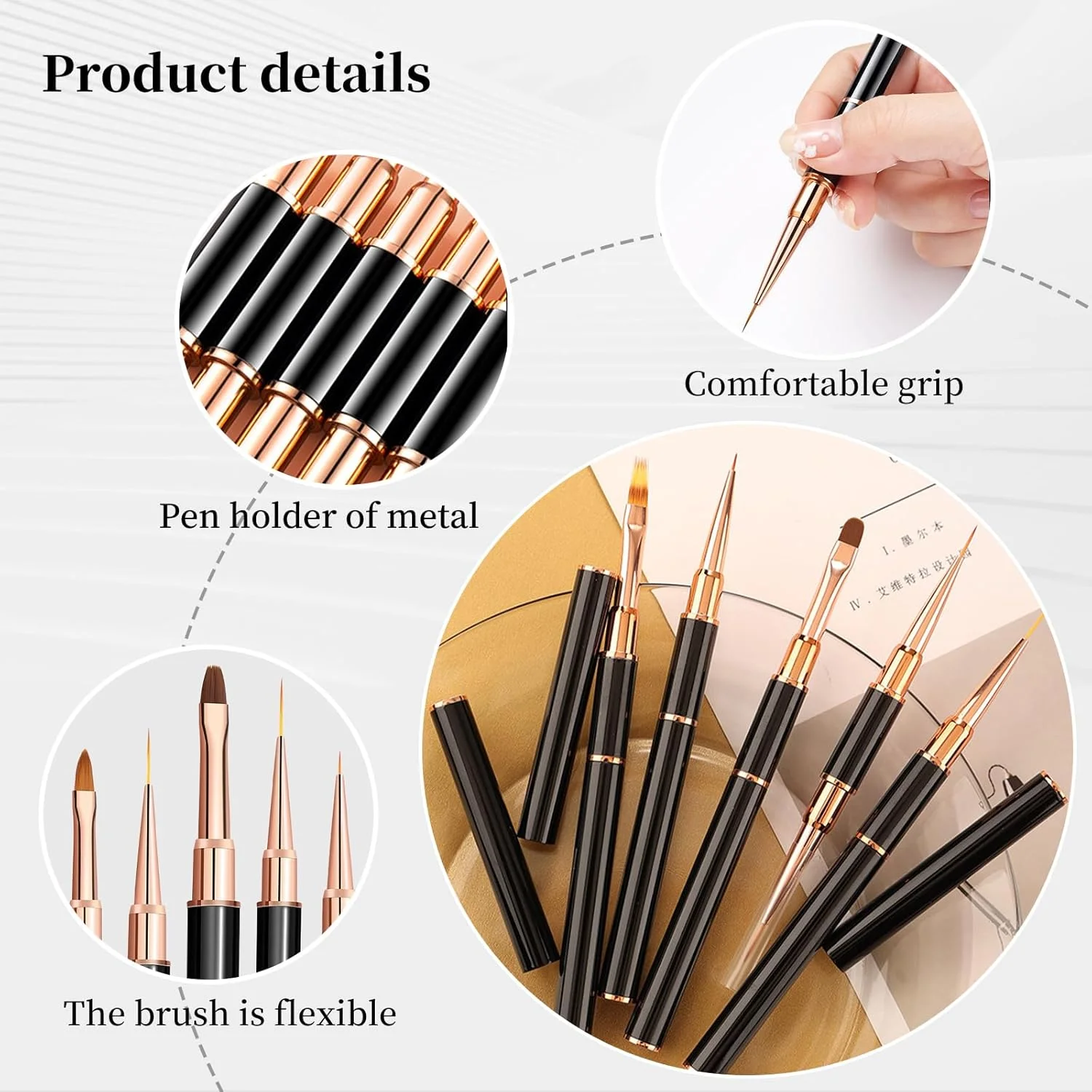 مجموعه 5 عددی قلم مو طراحی ناخن فروشگاه Big Bargain، مجموعه قلم مو طراحی ناخن اکریلیک دو طرفه، مجموعه قلم مو طراحی ناخن - حرفه ای، قلم های طراحی نقطه ای ناخن برای طراحی هنری ناخن DIY (رزگلد) مجموعه 5 عددی قلم مو طراحی ناخن فروشگاه Big Bargain، مجموعه قلم مو طراحی ناخن اکریلیک دو طرفه، مجموعه قلم مو طراحی ناخن - حرفه ای، قلم های طراحی نقطه ای ناخن برای طراحی هنری ناخن DIY (رزگلد)