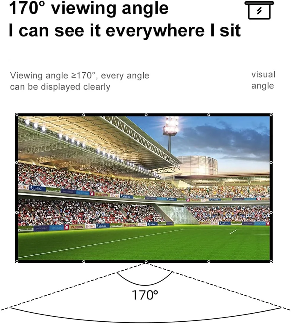 پرده نمایش پروژکتور 100 اینچی Tiardey با نسبت تصویر 4:3 HD، قابل حمل و تاشو، مناسب برای فیلم های سینمای خانگی، پشتیبانی از نمایش دو طرفه - پرده نرم پرده نمایش پروژکتور 100 اینچی Tiardey با نسبت تصویر 4:3 HD، قابل حمل و تاشو، مناسب برای فیلم های سینمای خانگی، پشتیبانی از نمایش دو طرفه - پرده نرم