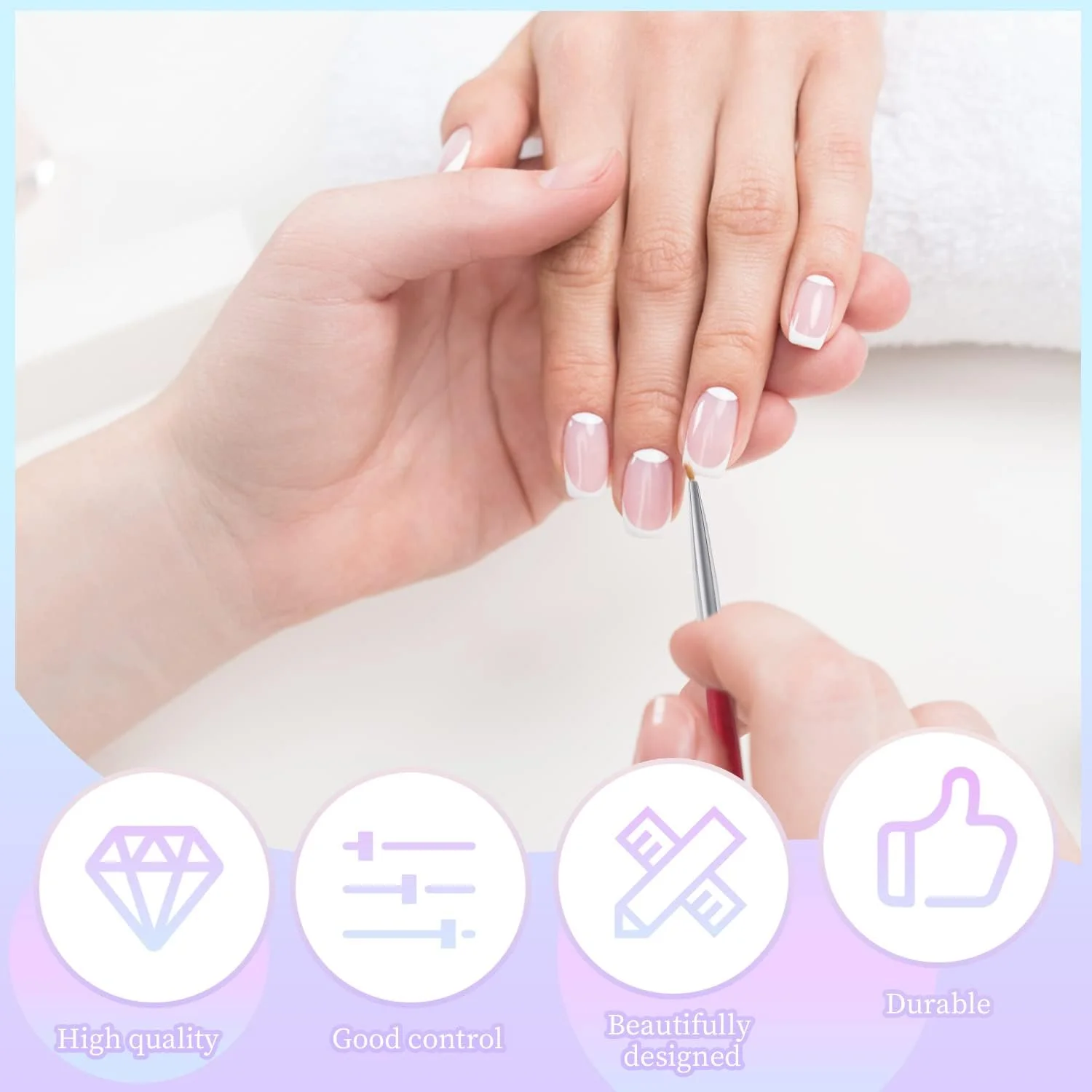 بِسارمی، ست 5 عددی قلم موی طراحی ناخن بلند، قلم موی باریک طراحی ناخن 24/18/12/9/6 میلی متری برای نقاشی و طراحی ناخن بِسارمی، ست 5 عددی قلم موی طراحی ناخن بلند، قلم موی باریک طراحی ناخن 24/18/12/9/6 میلی متری برای نقاشی و طراحی ناخن