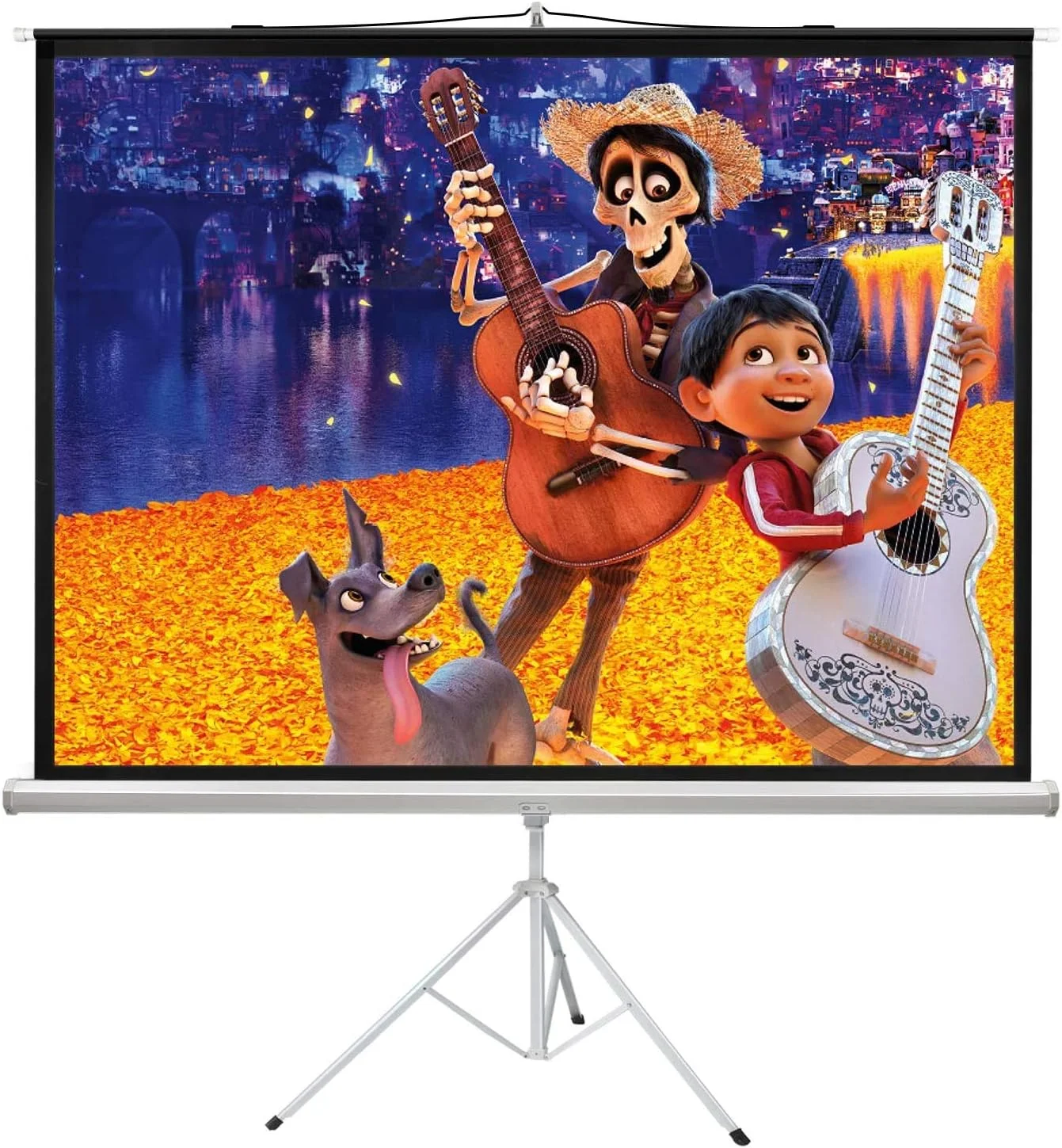 پرده نمایش پروژکتور 120 اینچی Teluxsee با نسبت تصویر 4:3، پایه سه پایه تاشو قابل حمل با قابلیت تنظیم ارتفاع، ضد چروک، مناسب برای فضای داخلی و خارجی (120 اینچ) پرده نمایش پروژکتور 120 اینچی Teluxsee با نسبت تصویر 4:3، پایه سه پایه تاشو قابل حمل با قابلیت تنظیم ارتفاع، ضد چروک، مناسب برای فضای داخلی و خارجی (120 اینچ)