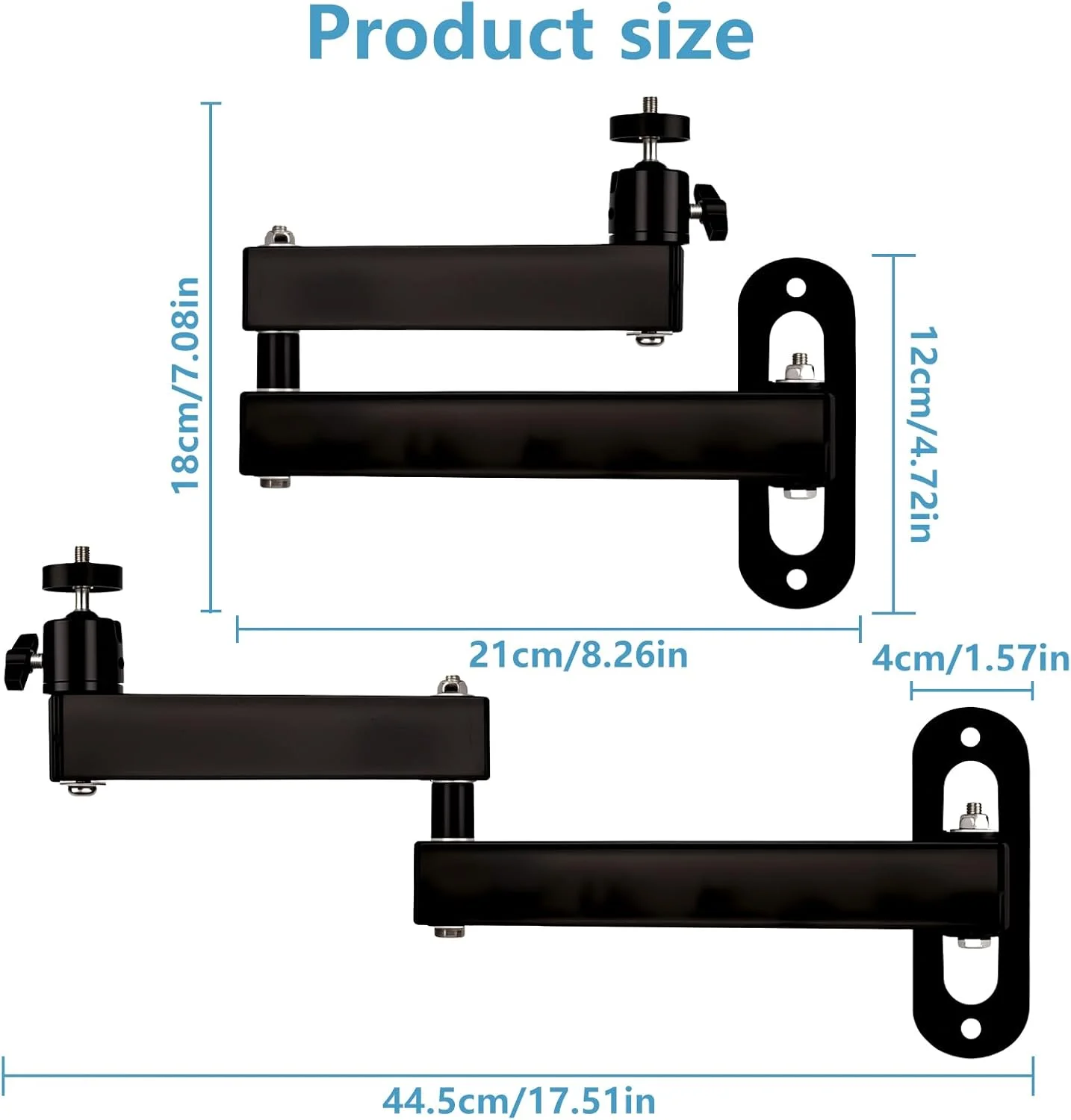پایه پروژکتور Trendecor، پایه نگهدارنده پروژکتور با قابلیت تنظیم 360 درجه با رابط پیچ 1/4 اینچی، بازوی مفصلی 35 سانتی متری برای براکت نظارتی پروژکتور