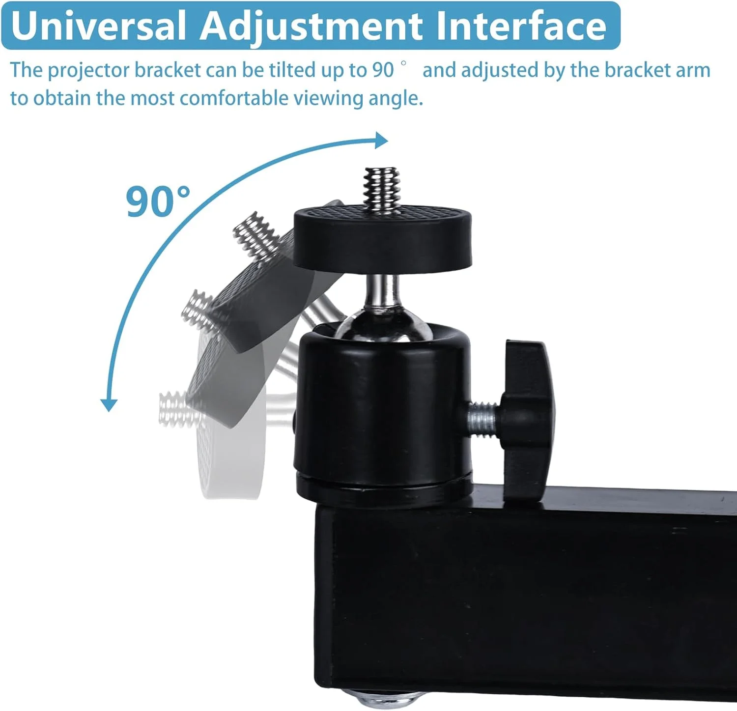 پایه پروژکتور Trendecor، پایه نگهدارنده پروژکتور با قابلیت تنظیم 360 درجه با رابط پیچ 1/4 اینچی، بازوی مفصلی 35 سانتی متری برای براکت نظارتی پروژکتور