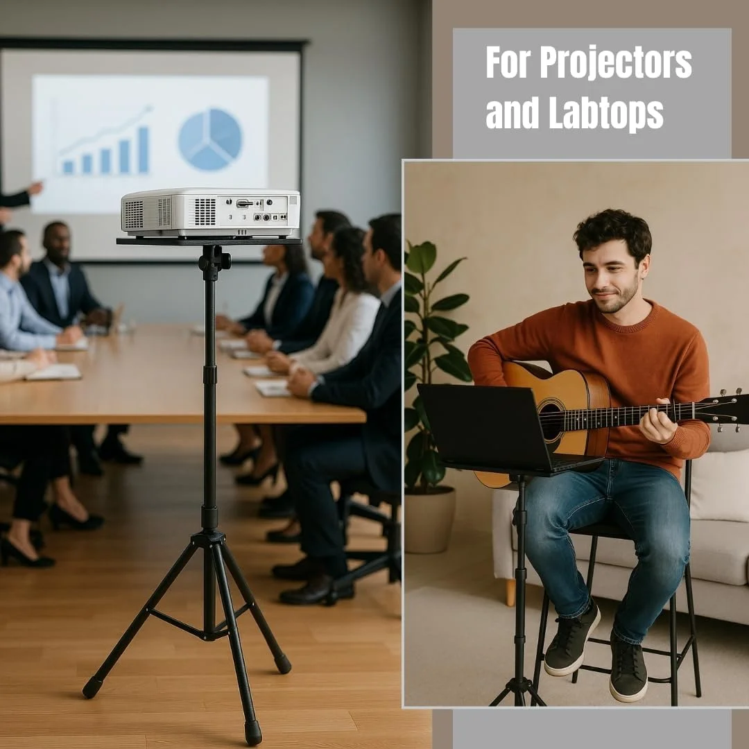 پایه تلسکوپی پروژکتور Techno mounts، نگهدارنده لپ تاپ، پایه کتاب، پایه زمینی، ارتفاع قابل تنظیم، تاشو و قابل حمل